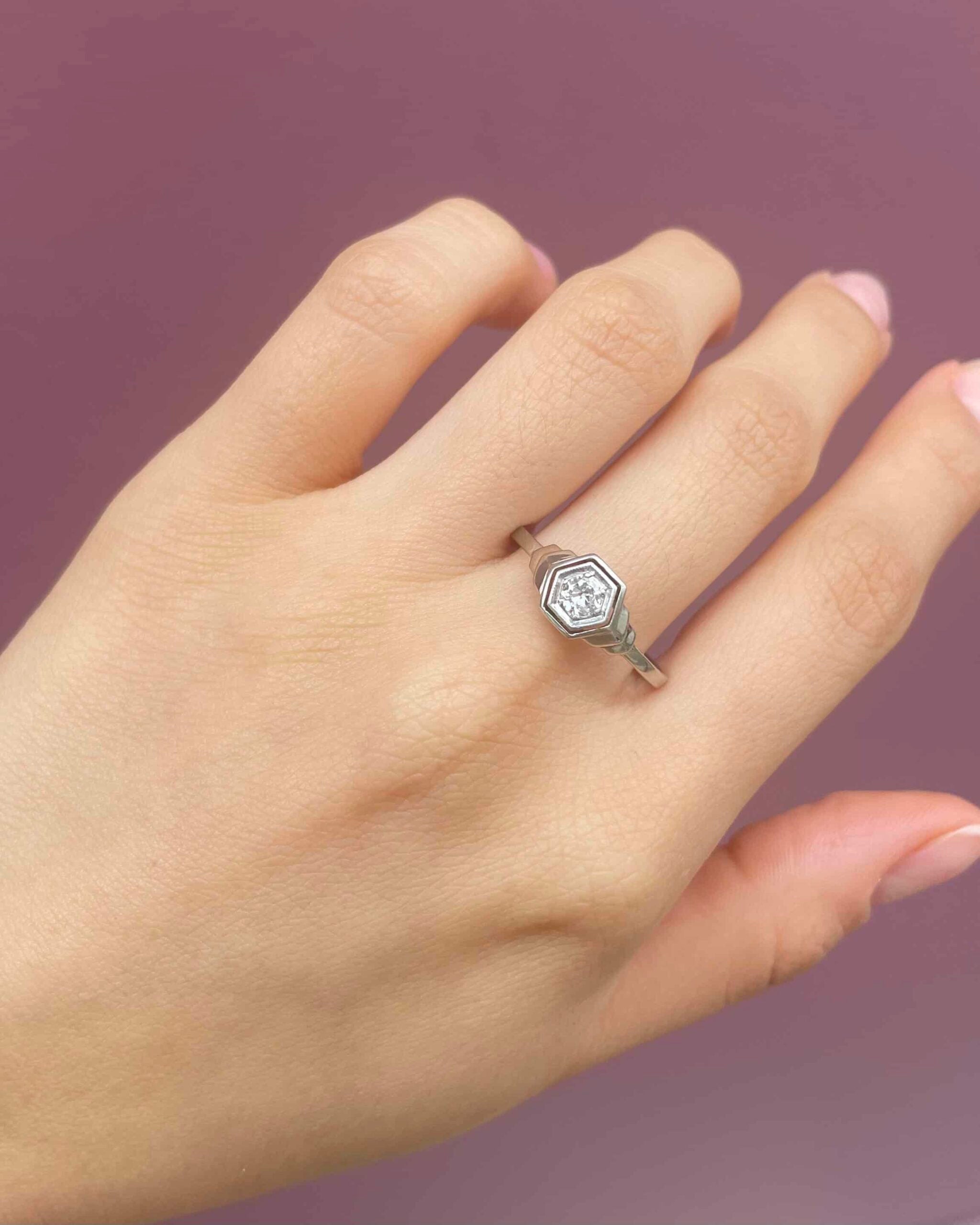 Bague Vintage Art-Déco Diamant 0.20 carat "Anaëlle"