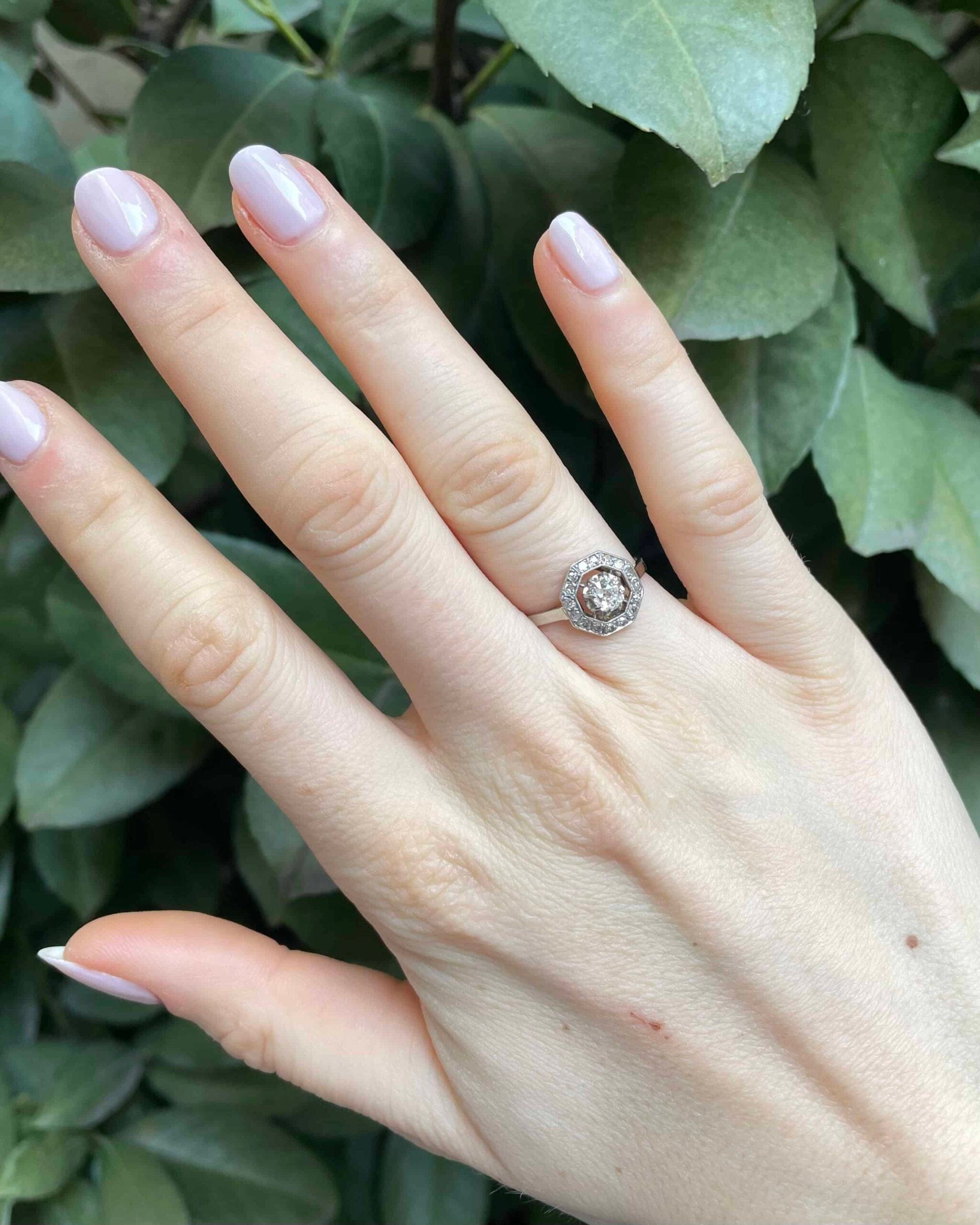 Bague Vintage Art-Déco Diamants 0.46 carat "Sally" - Elliade Paris