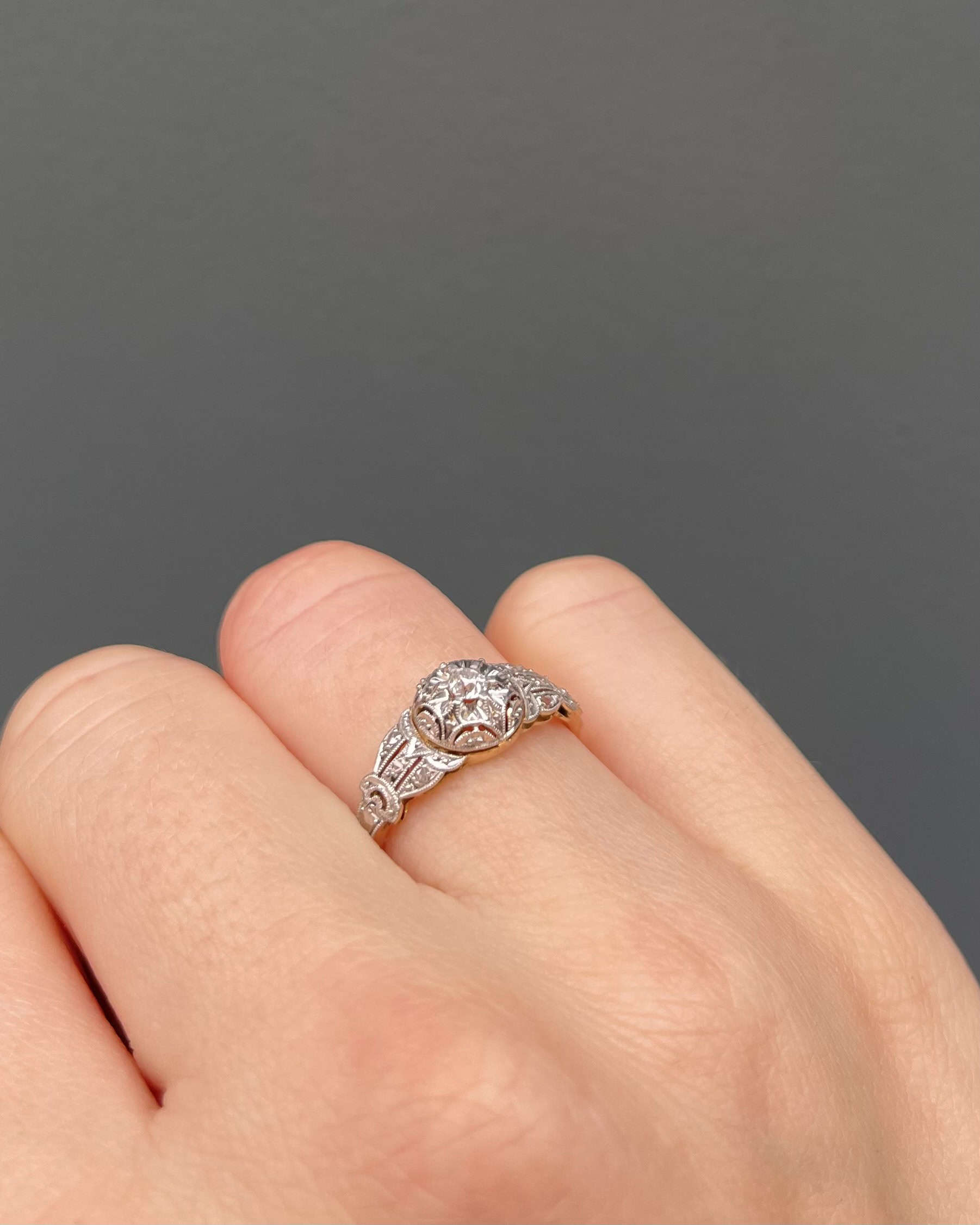 Bague vintage Art-Déco 7 Diamants "Santa"