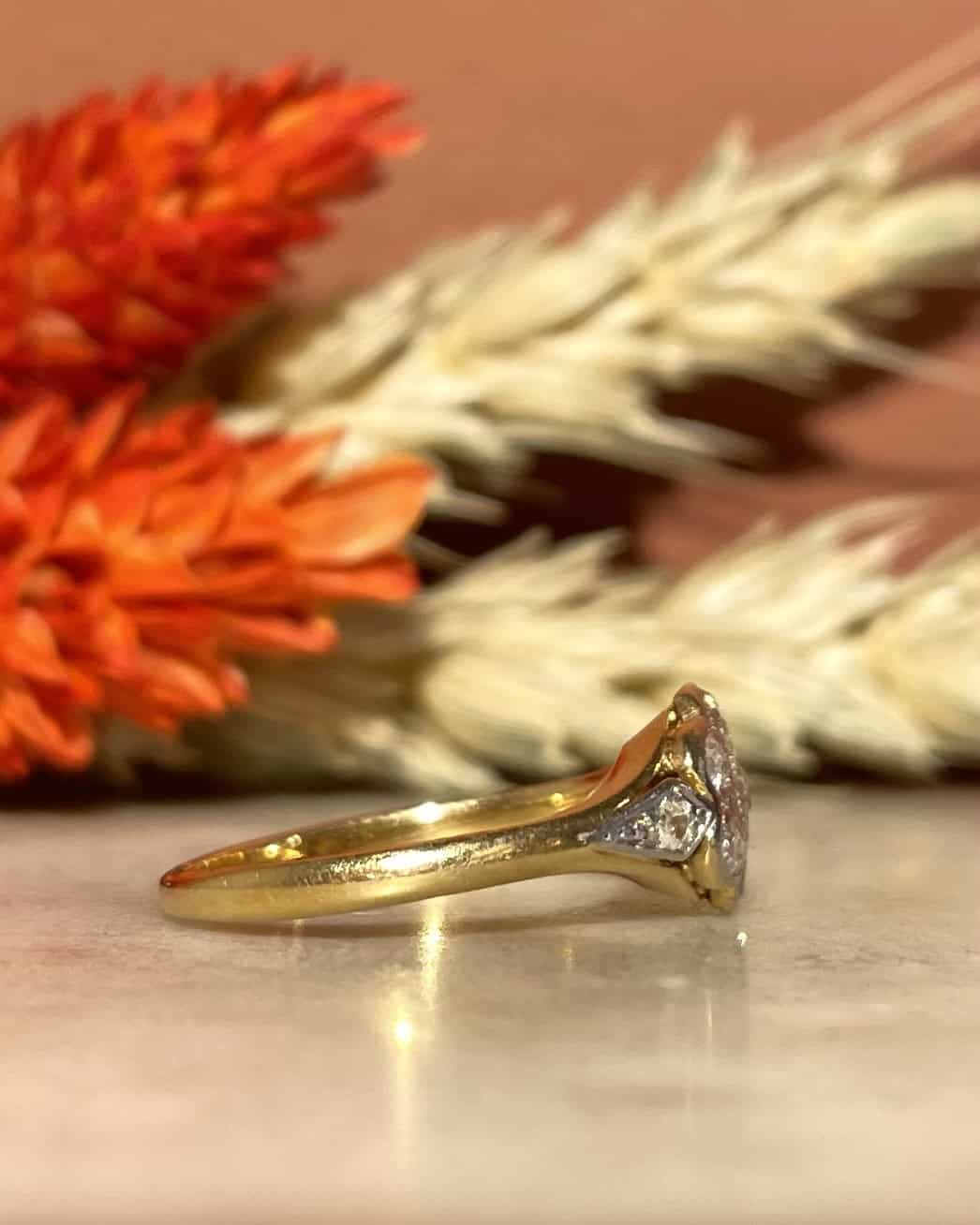 Bague fleur Art Déco Diamants "Lauriane"