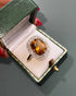 Bague Art - Déco Citrine 5 Carats & 20 Diamants "Celina" - Elliade Paris
