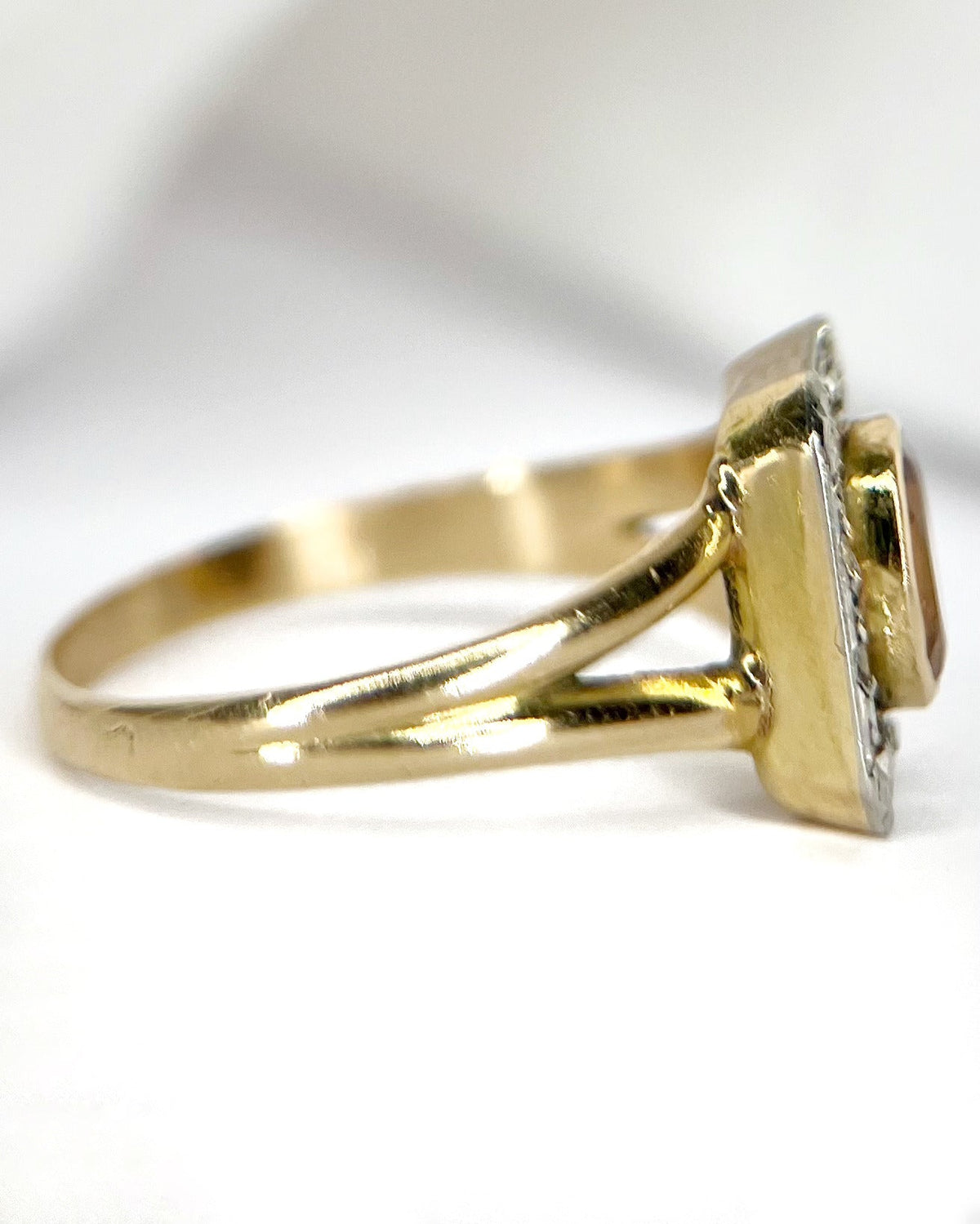 Bague Art-Déco Citrine & Diamants "Natasha" - Elliade Paris