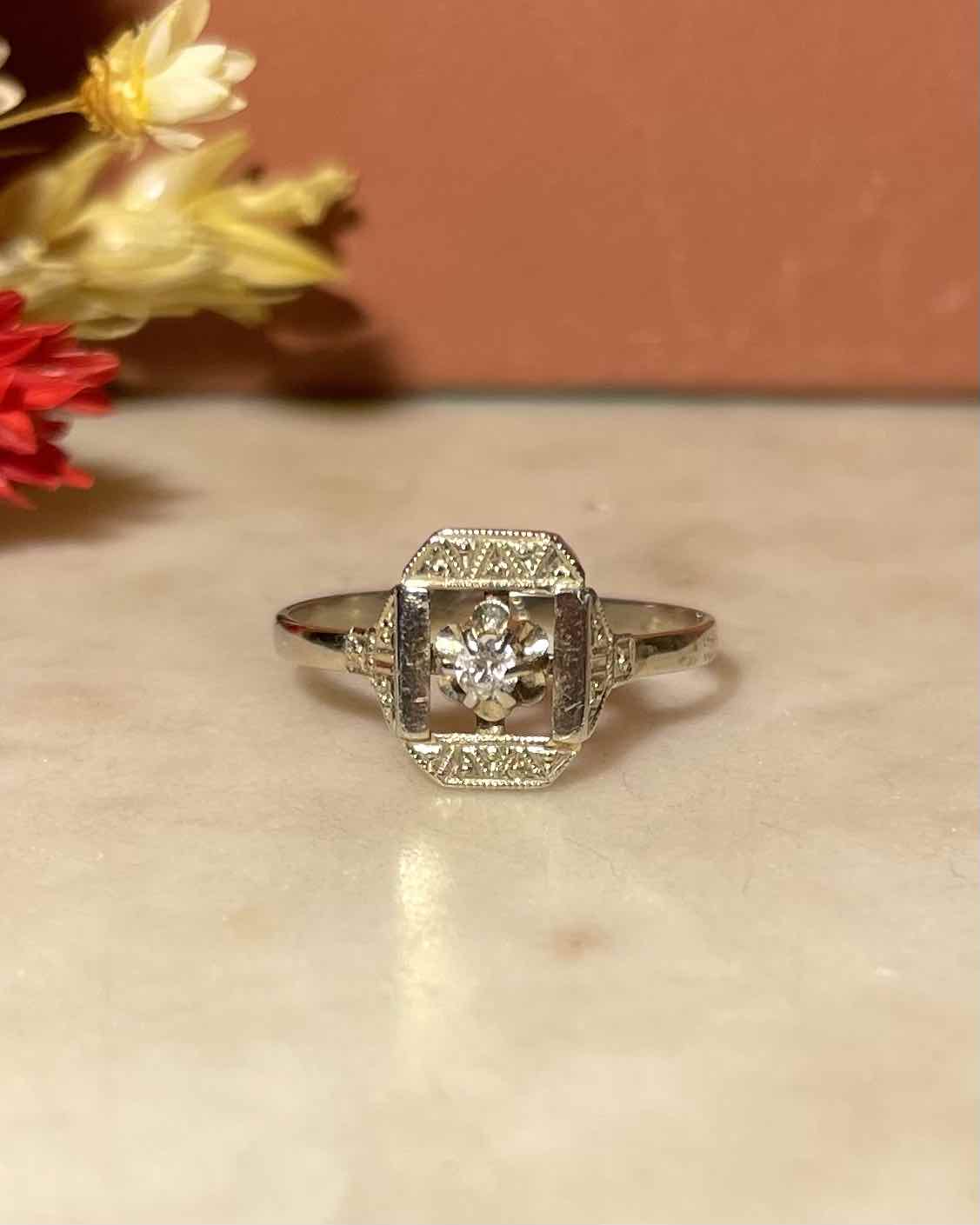 Bague Art - Déco Diamant "Andrée" - Elliade Paris