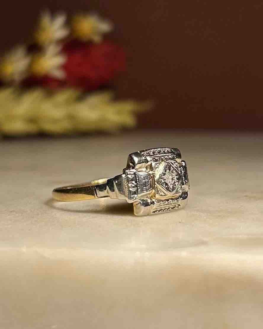 Bague Art - déco Diamant "Oumaïma" - Elliade Paris