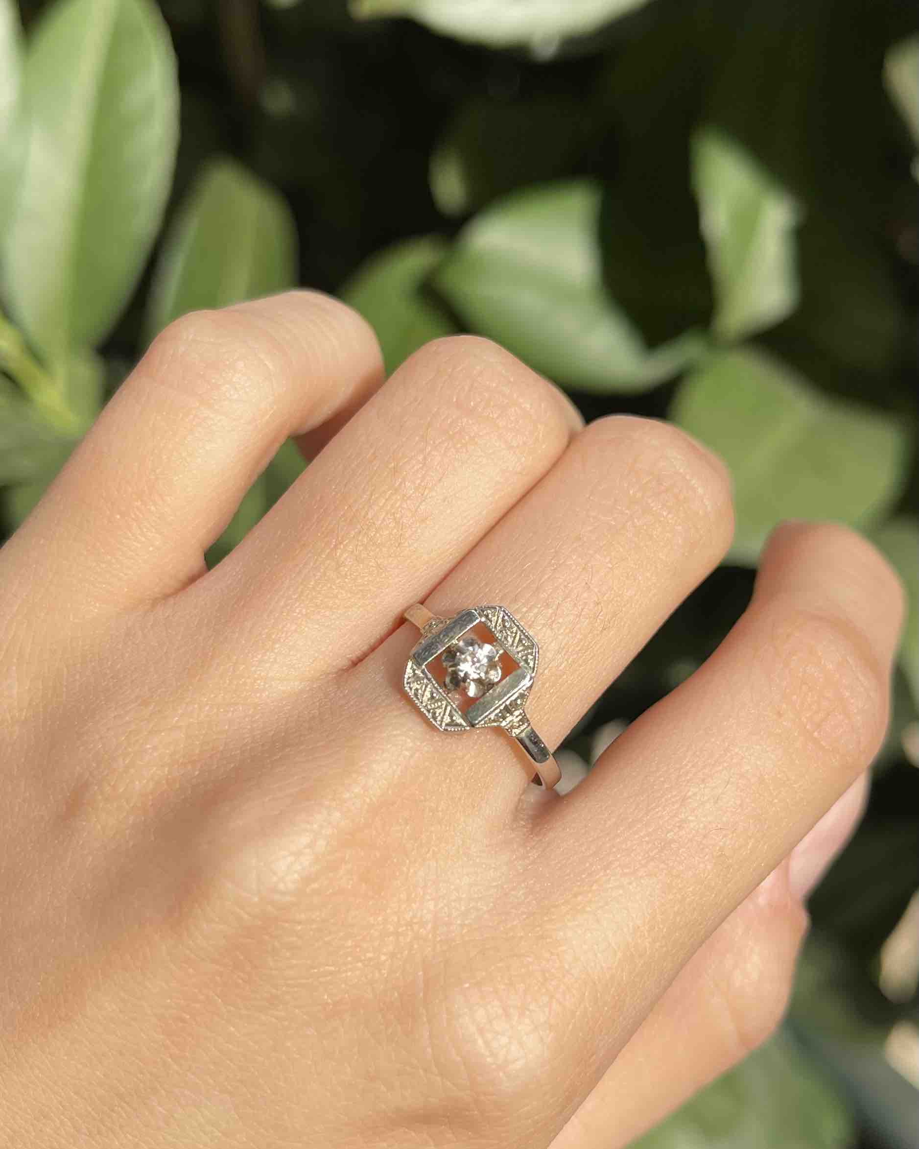 Bague Art-Déco Diamant "Andrée" - Elliade Paris