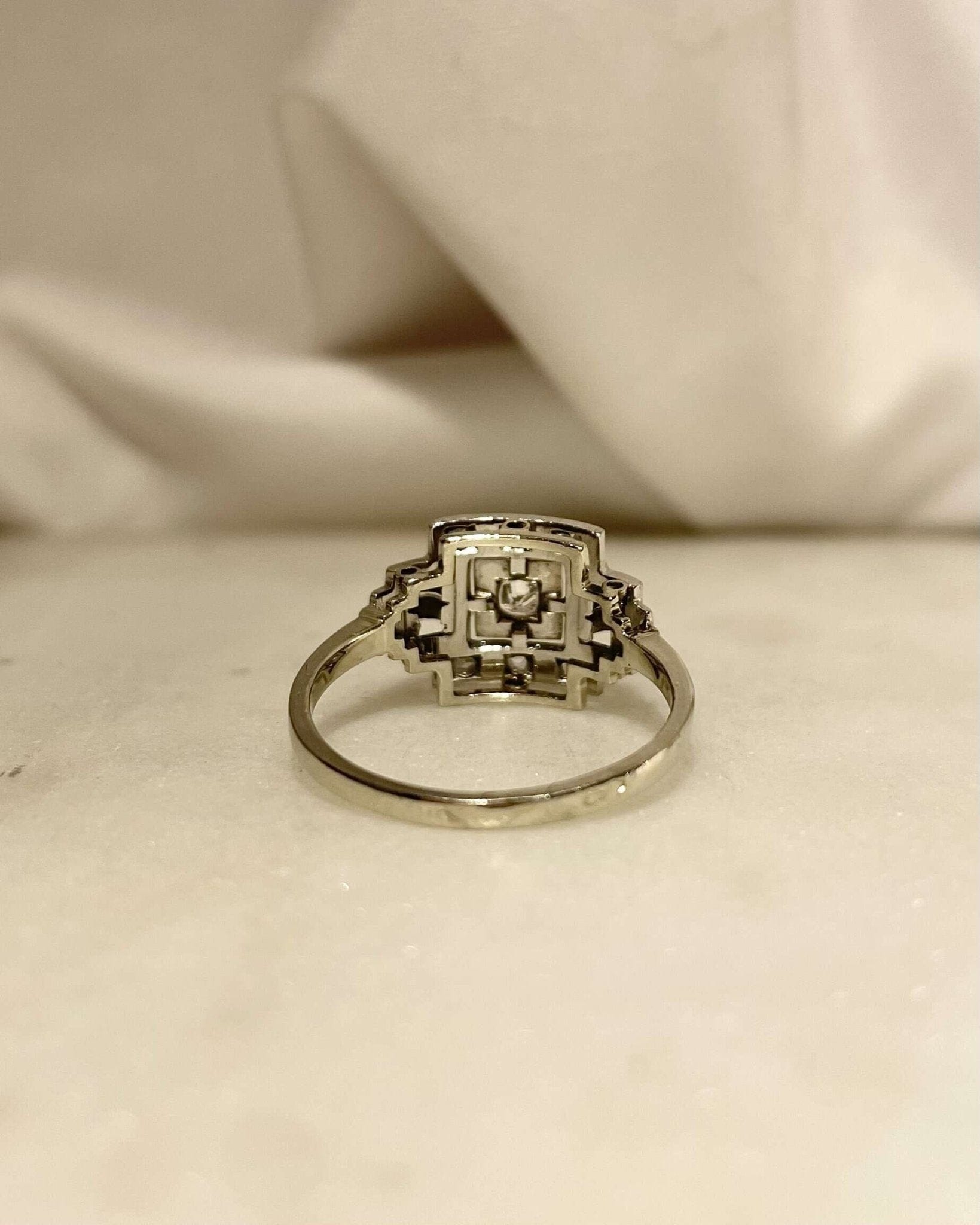 Bague Art - Déco Diamants 0.13 carat "Blanche" - Elliade Paris