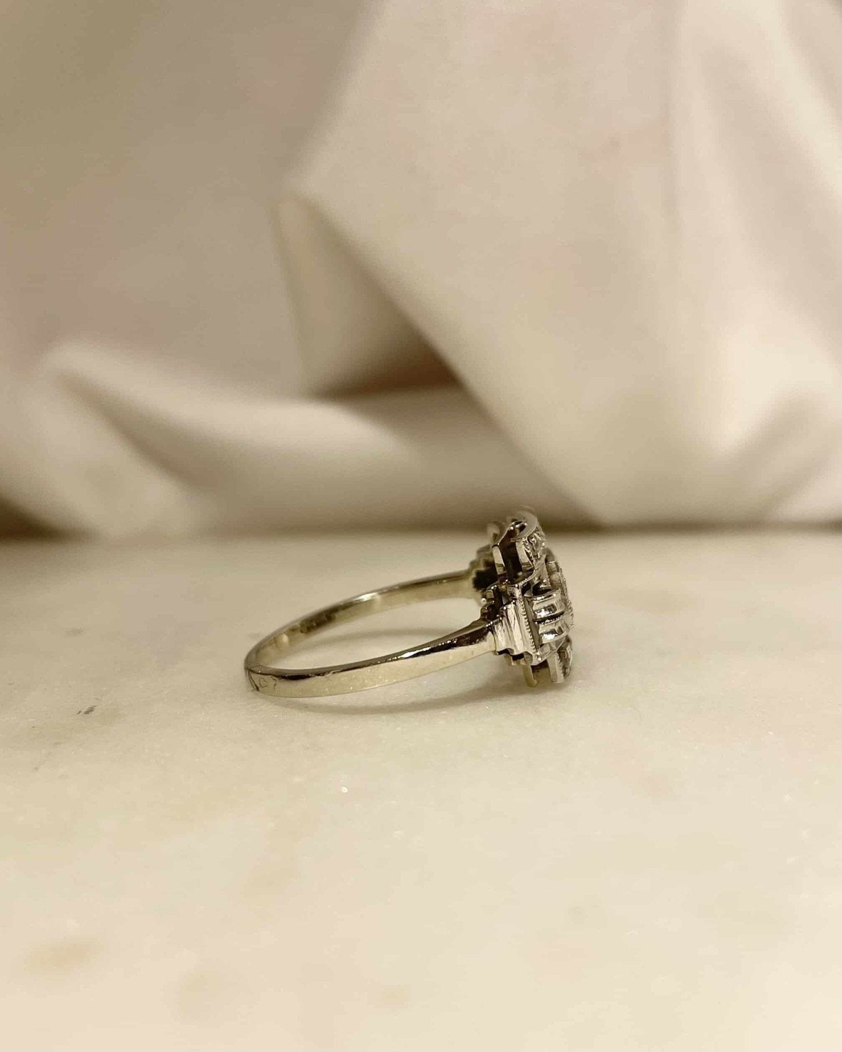 Bague Art - Déco Diamants 0.13 carat "Blanche" - Elliade Paris