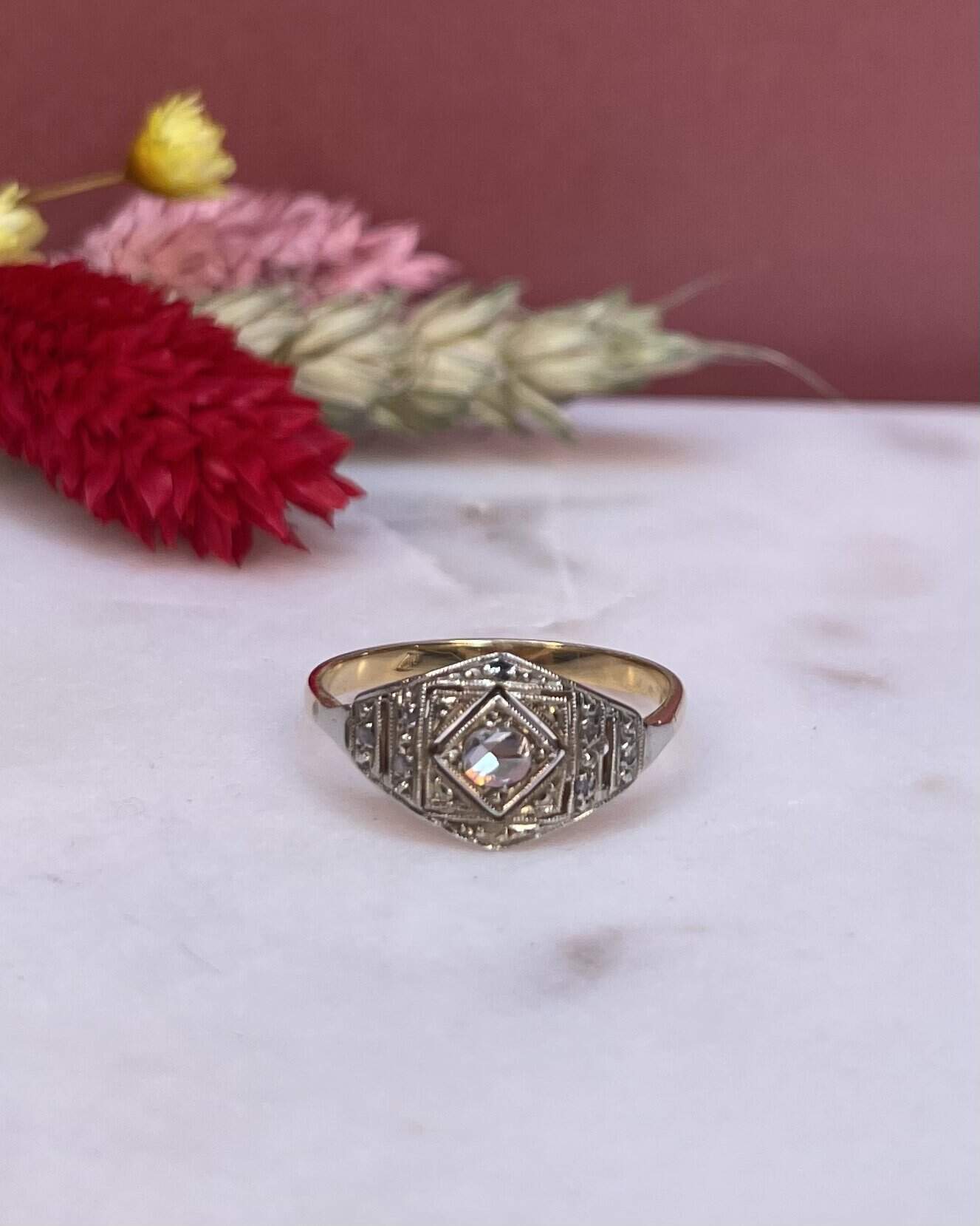 Bague Art - Déco Diamants 0.13 carat "Patricia" - Elliade Paris