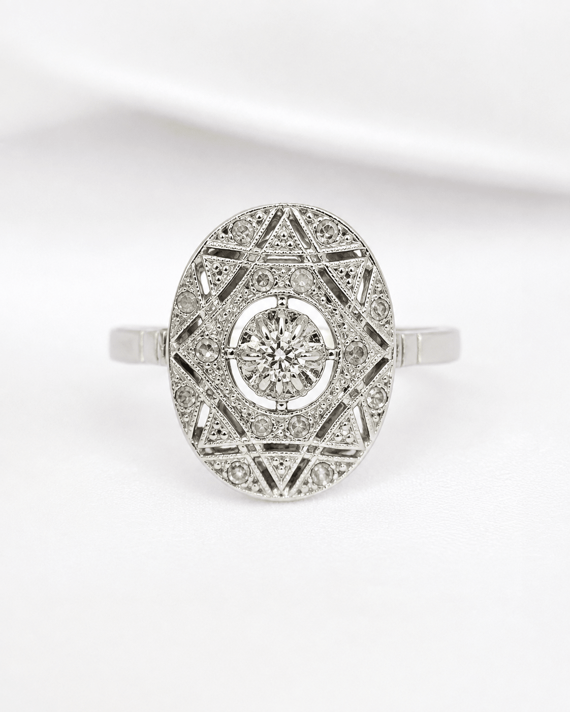 Bague Art-Déco Diamants 0.20 carat "David" - Elliade Paris