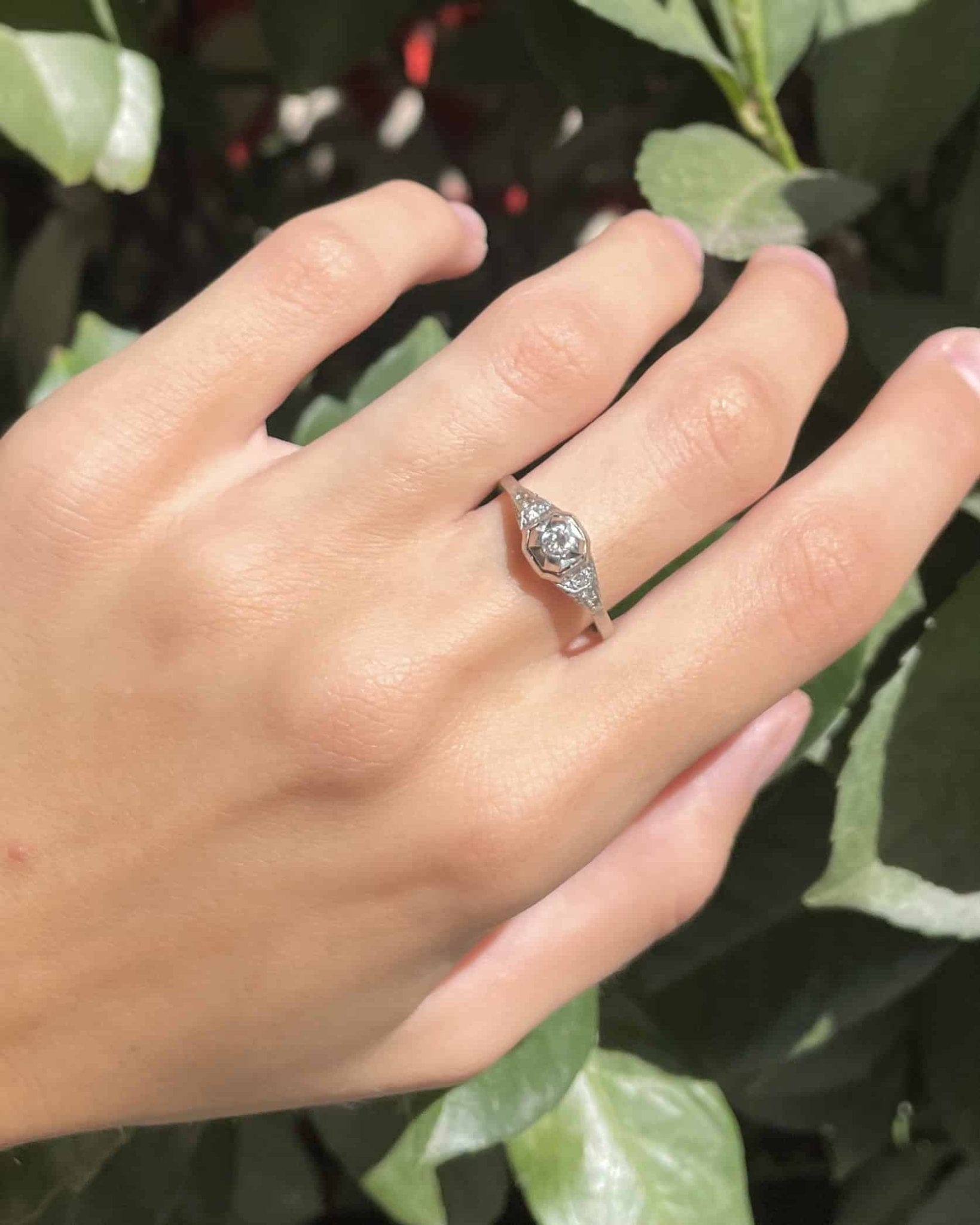 Bague Art - Déco Diamants 0.21 carat "Juniper" - Elliade Paris