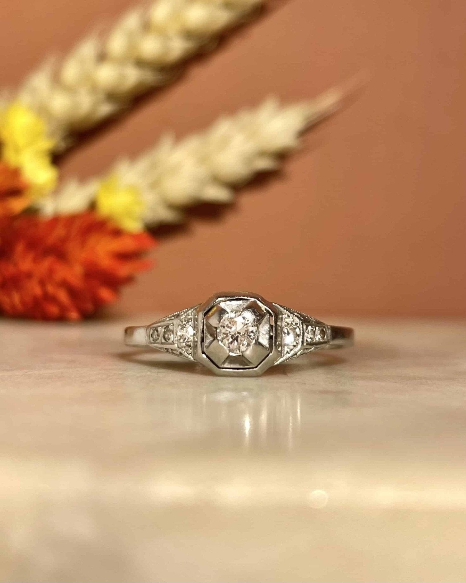 Bague Art - Déco Diamants 0.21 carat "Juniper" - Elliade Paris