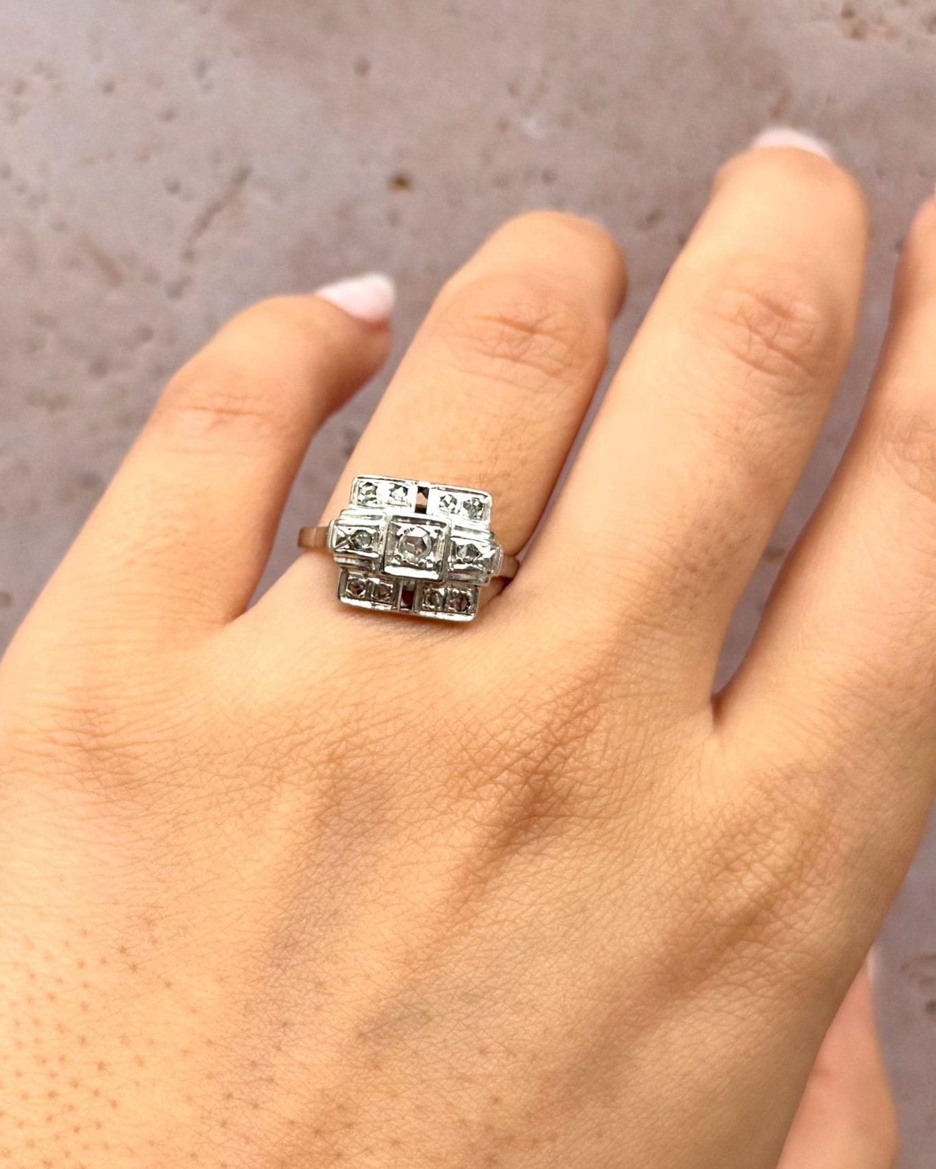 Bague Art-Déco Diamants 0.22 carat "Georgina" - Elliade Paris