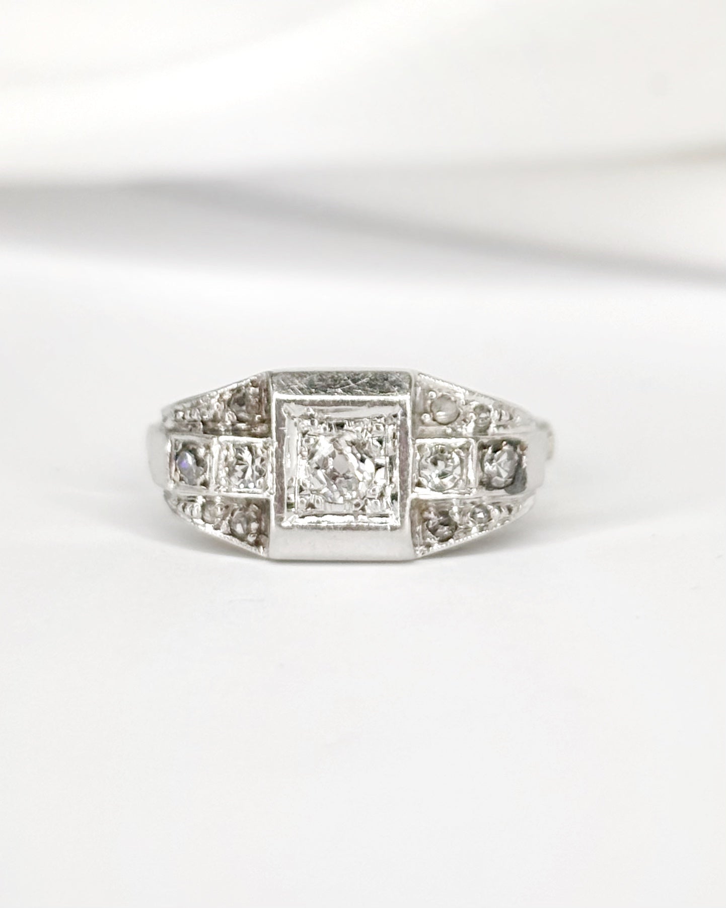 Bague Art - Déco Diamants 0.22 carat "Sybille" - Elliade Paris