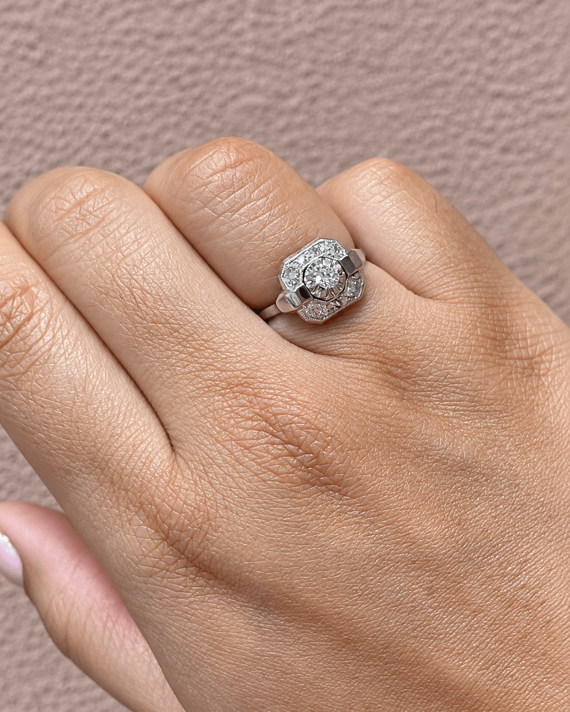 Bague Art-Déco Diamants 0.25 carat "Ulysse" - Elliade Paris