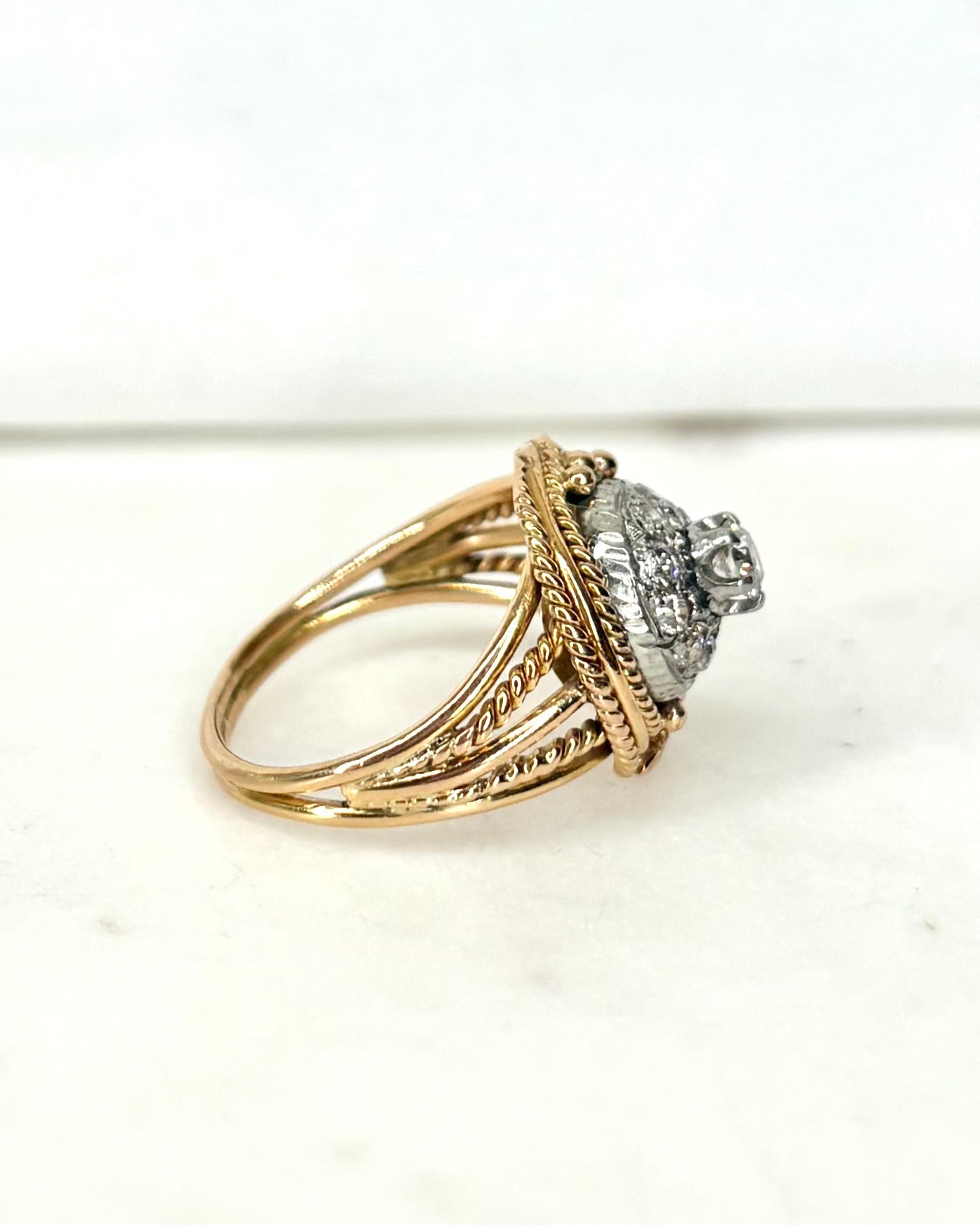 Bague Art Déco Diamants 0.45 carat "Océanie" - Elliade Paris