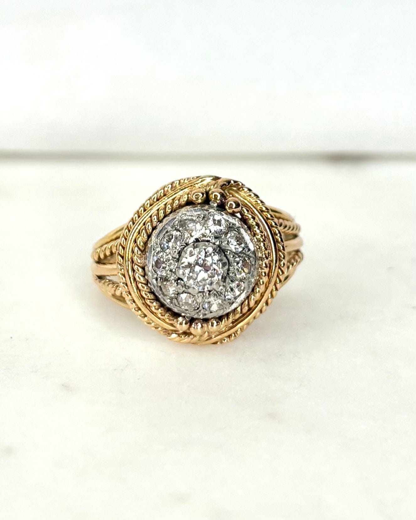 Bague Art Déco Diamants 0.45 carat "Océanie" - Elliade Paris