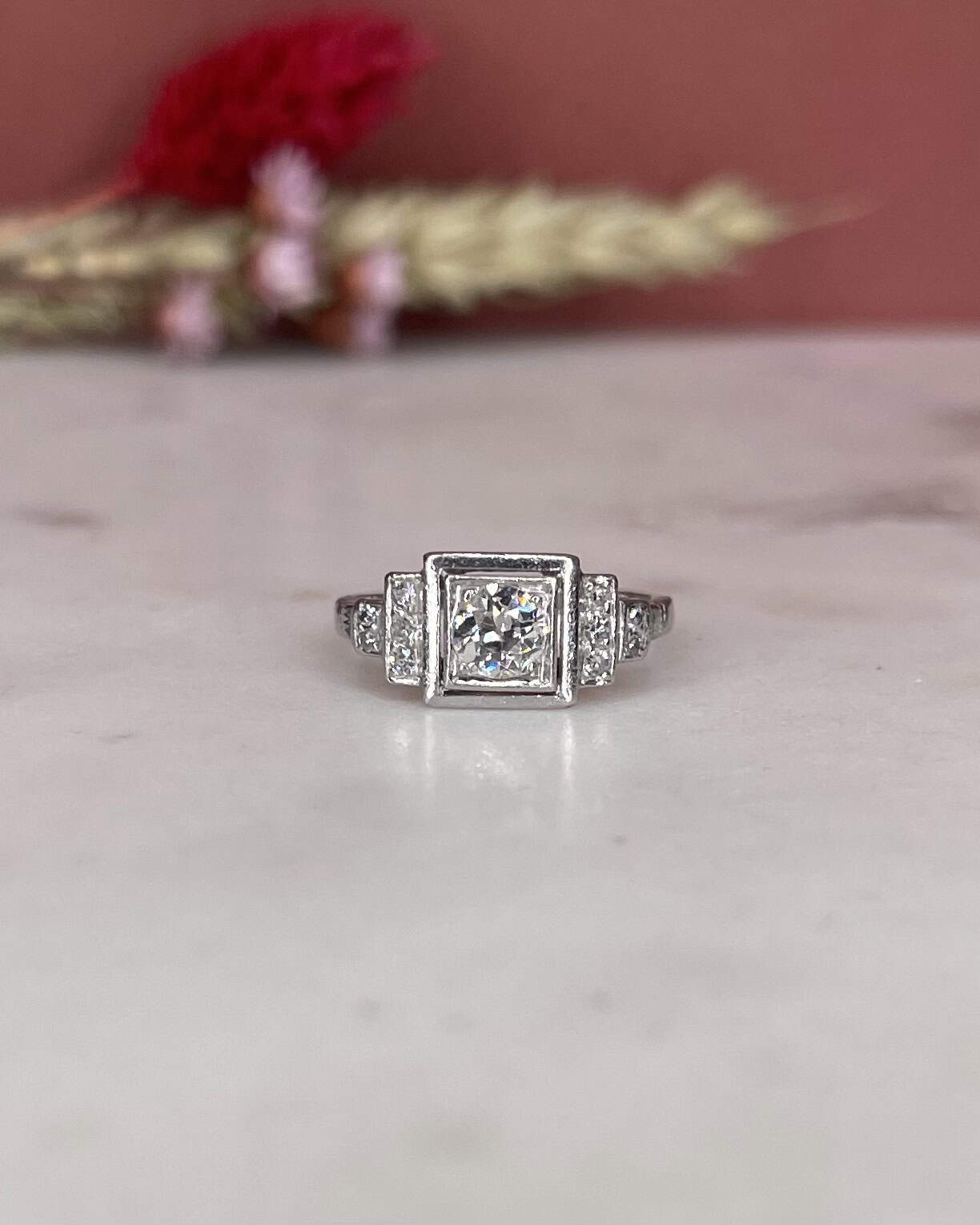 Bague Art - Déco Diamants 0.50 carat "Elsa" - Elliade Paris