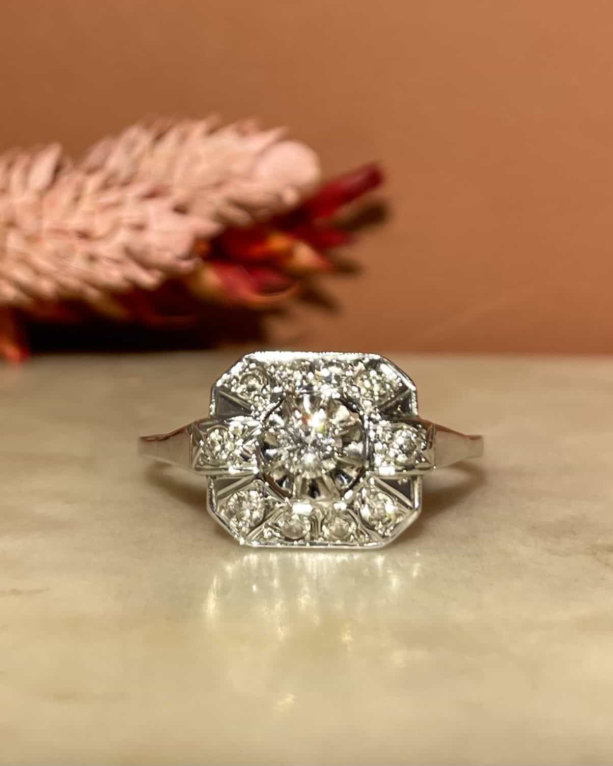 Bague Art - déco Diamants 0.50 carat "Raja" - Elliade Paris