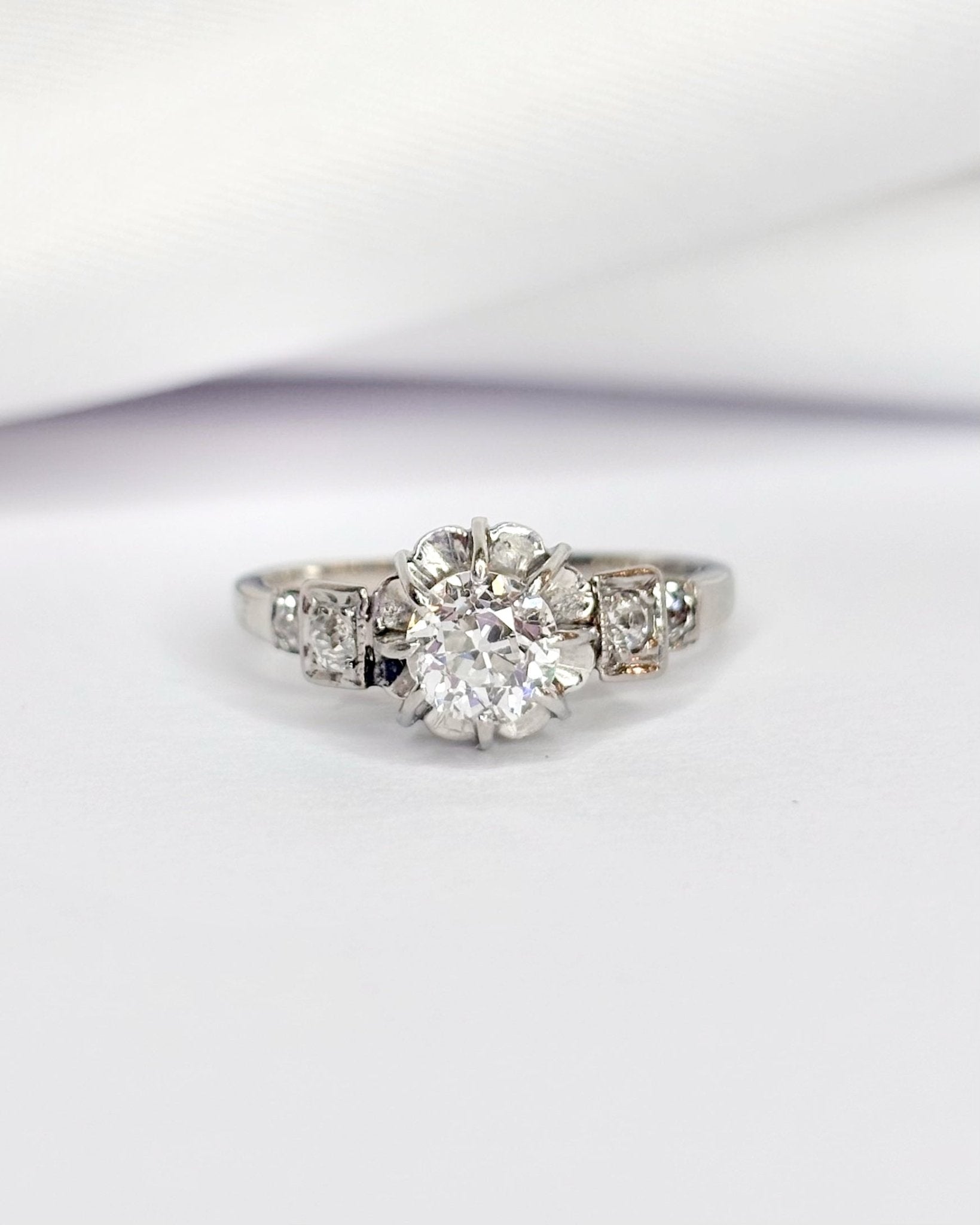 Bague Art Déco Diamants 0.72 carat "Philomène" - Elliade Paris