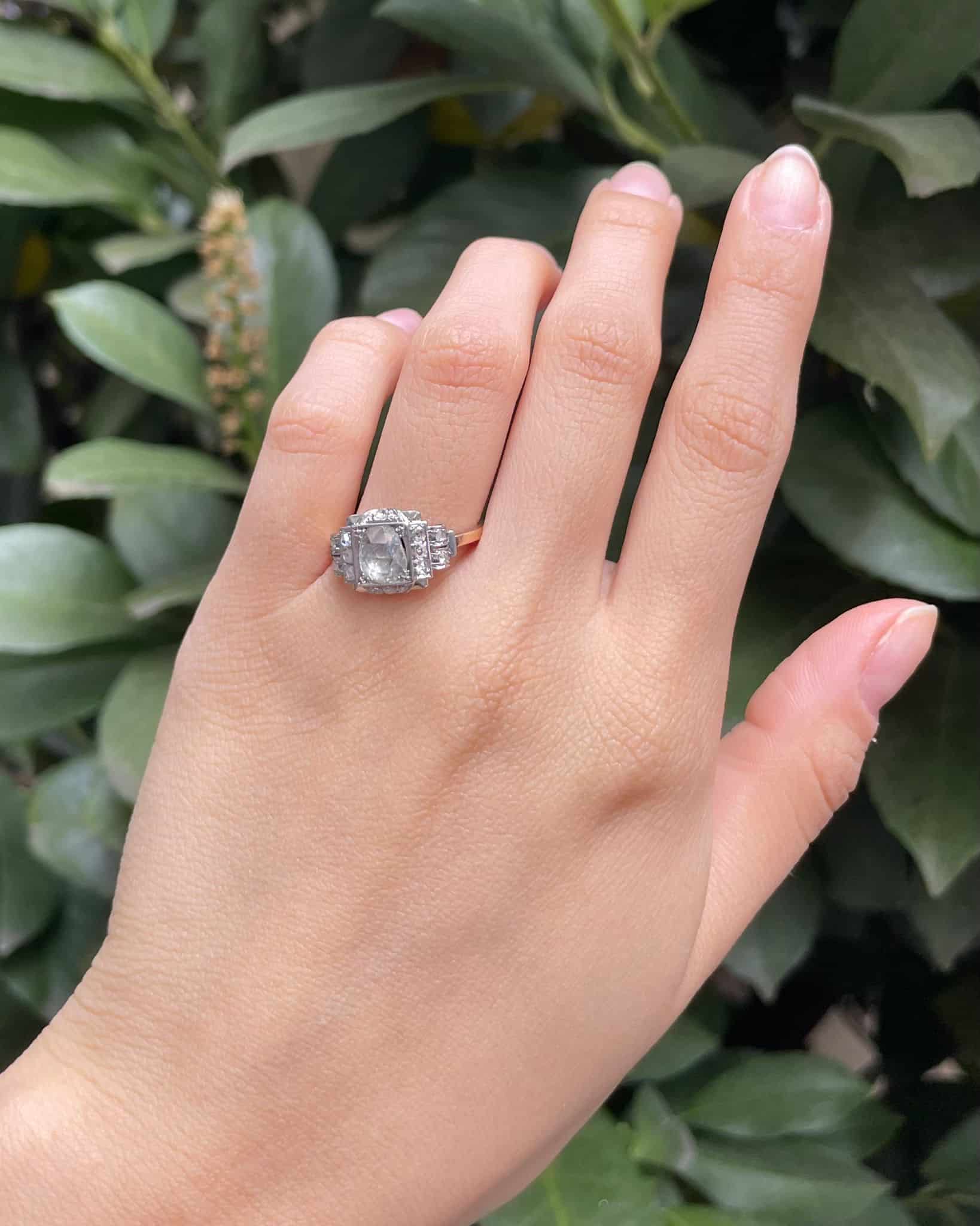 Bague Art - Déco Diamants 1.24 Carat "Nyal" - Elliade Paris