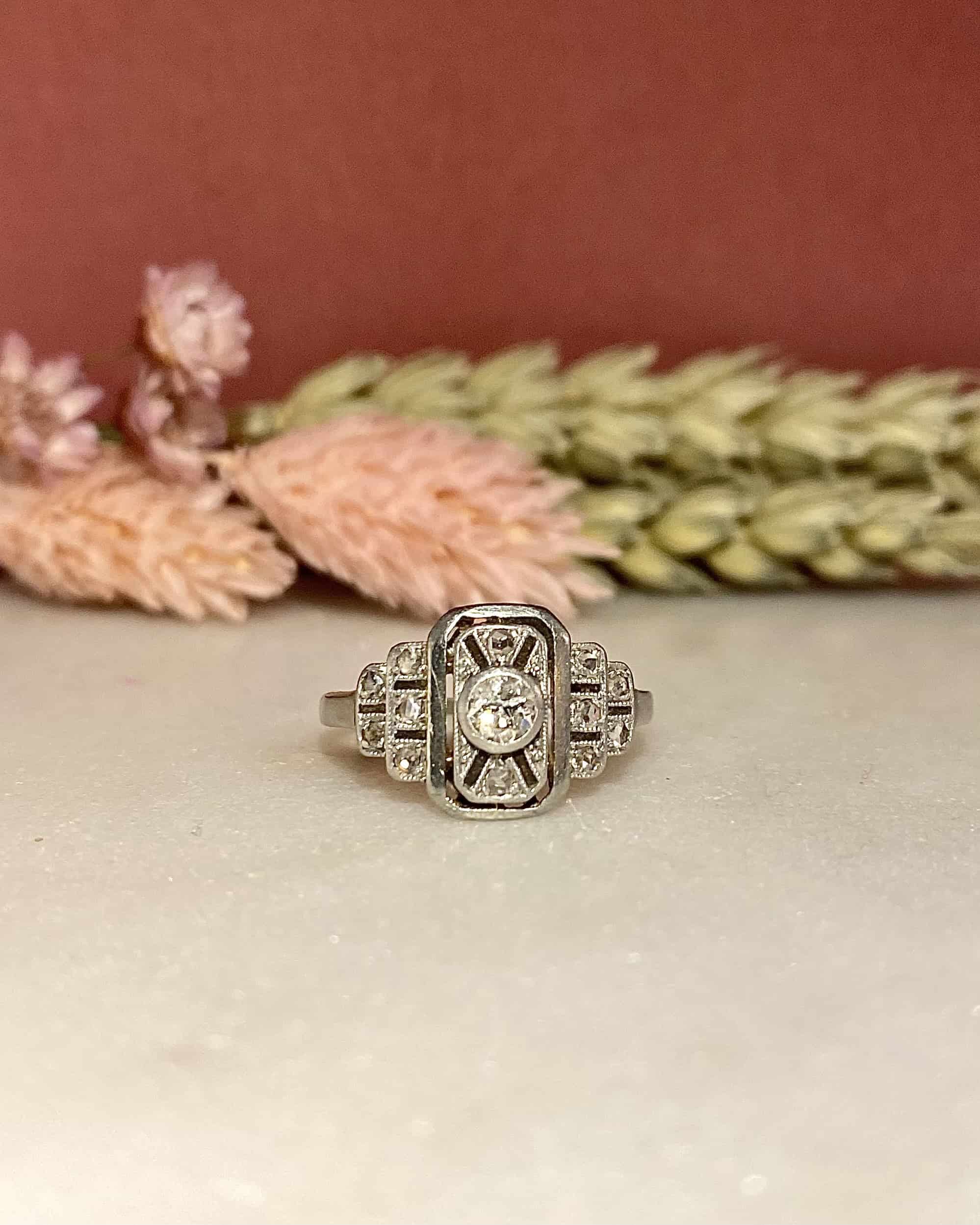 Bague Vintage Art-Déco 13 Diamants "Marina"