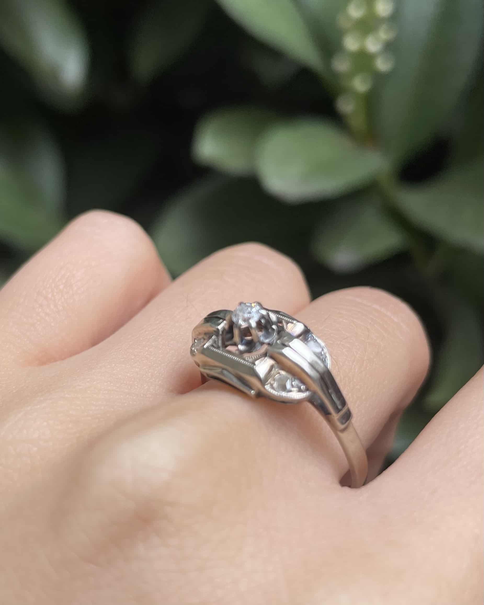 "Aria" Art Deco Diamond Ring