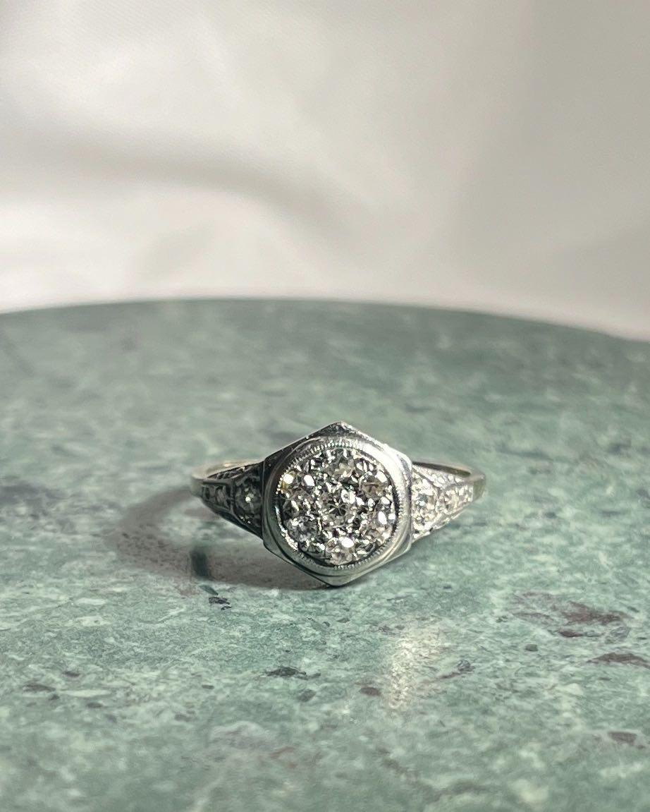 Bague Art - déco diamants "Alexina" - Elliade Paris