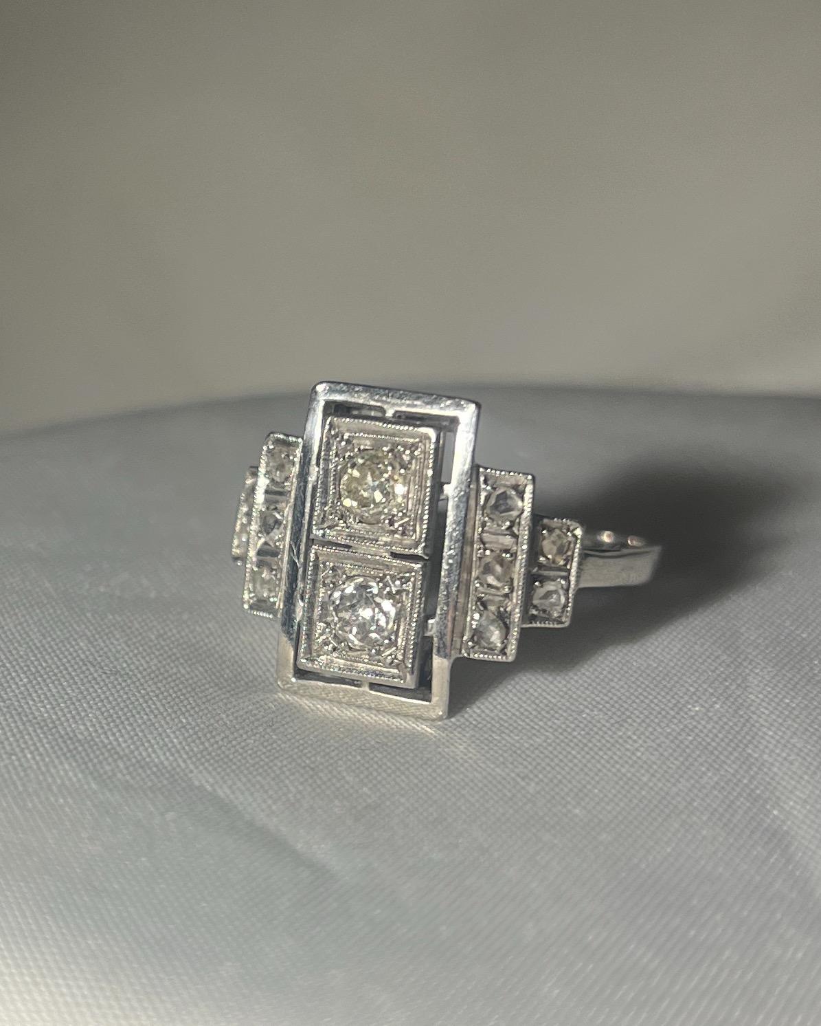 Bague Art - Déco Diamants "Anaelle" - Elliade Paris