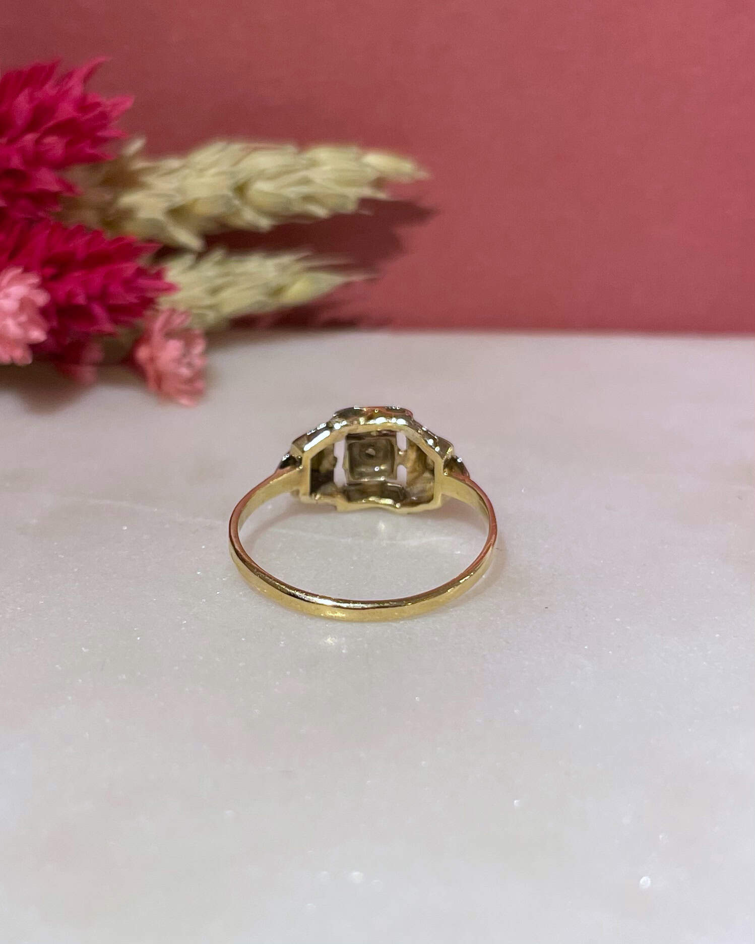 "Asiya" Art Deco Diamond Tank Ring