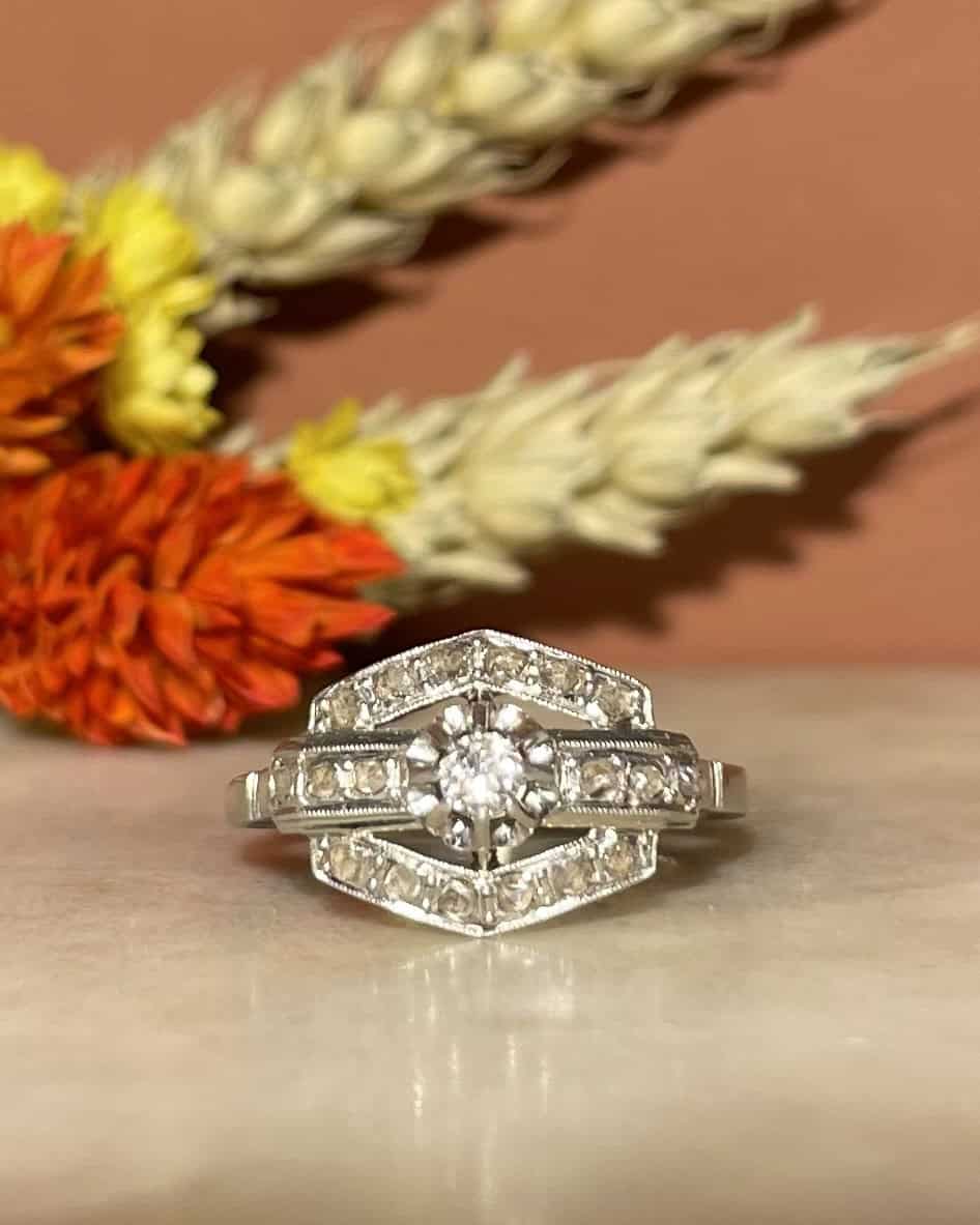 Bague Art - déco Diamants "Bracie" - Elliade Paris