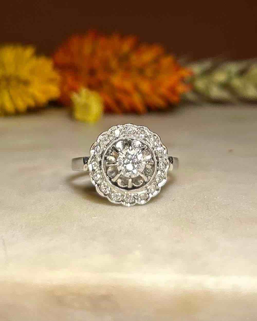 Bague Art - Déco Diamants "Capucine" - Elliade Paris