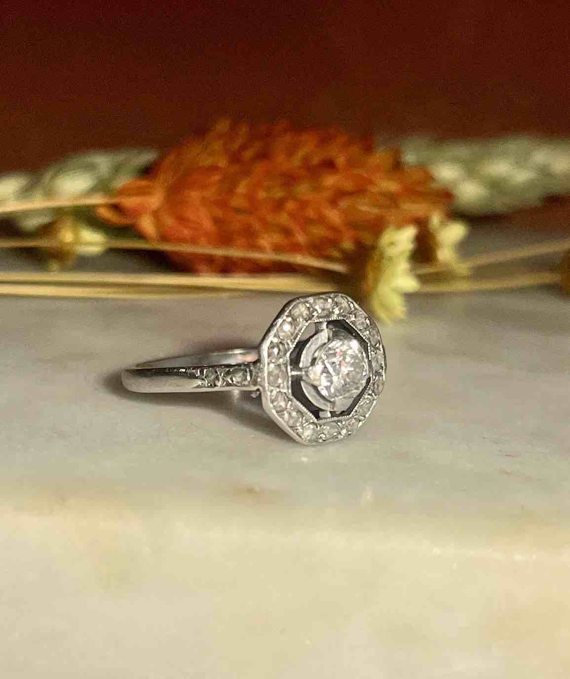 Bague Art - déco Diamants "Caroline" - Elliade Paris