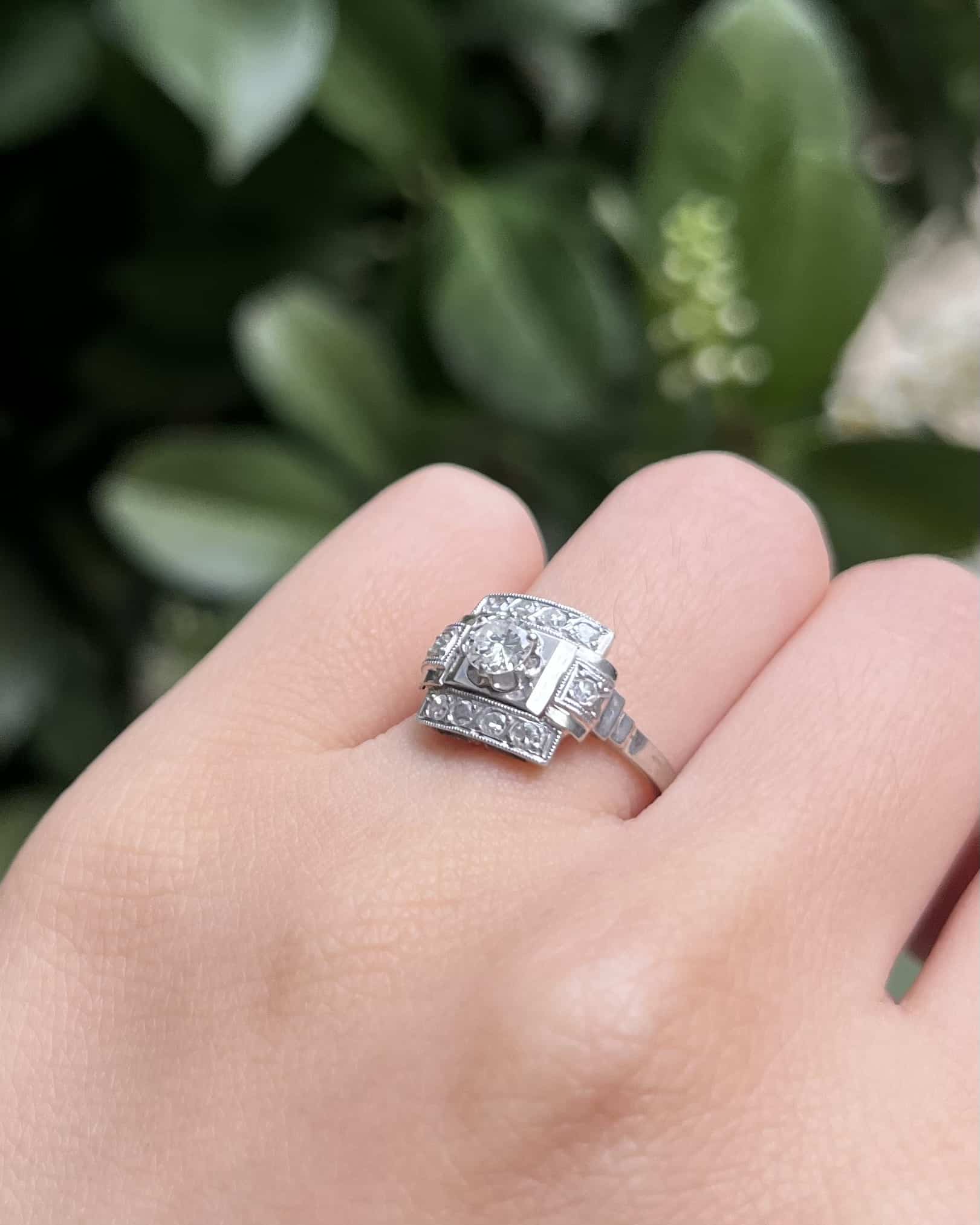 Bague Art - Déco Diamants "Daphné" - Elliade Paris