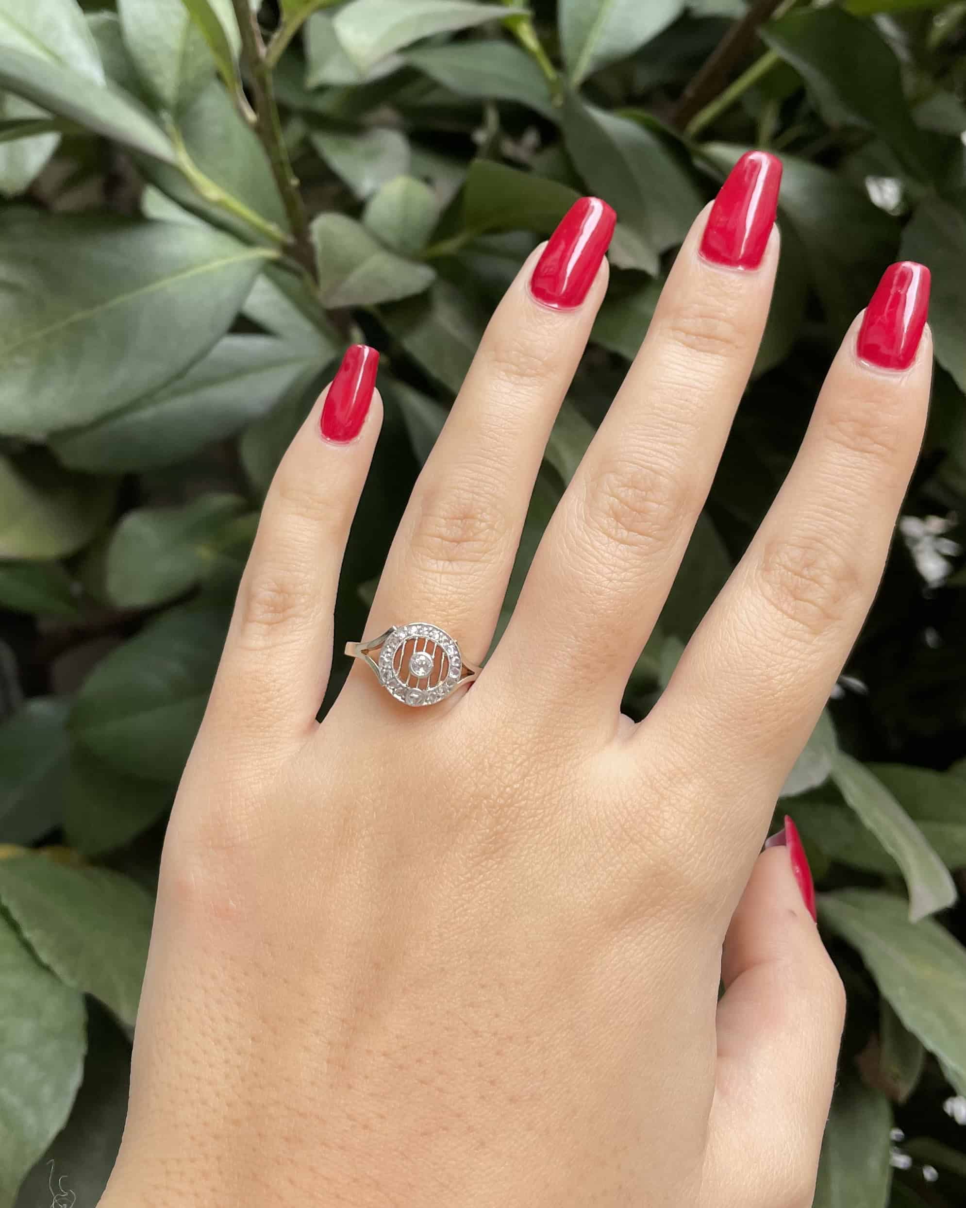Art Deco 19 Diamond "Autumn" Ring