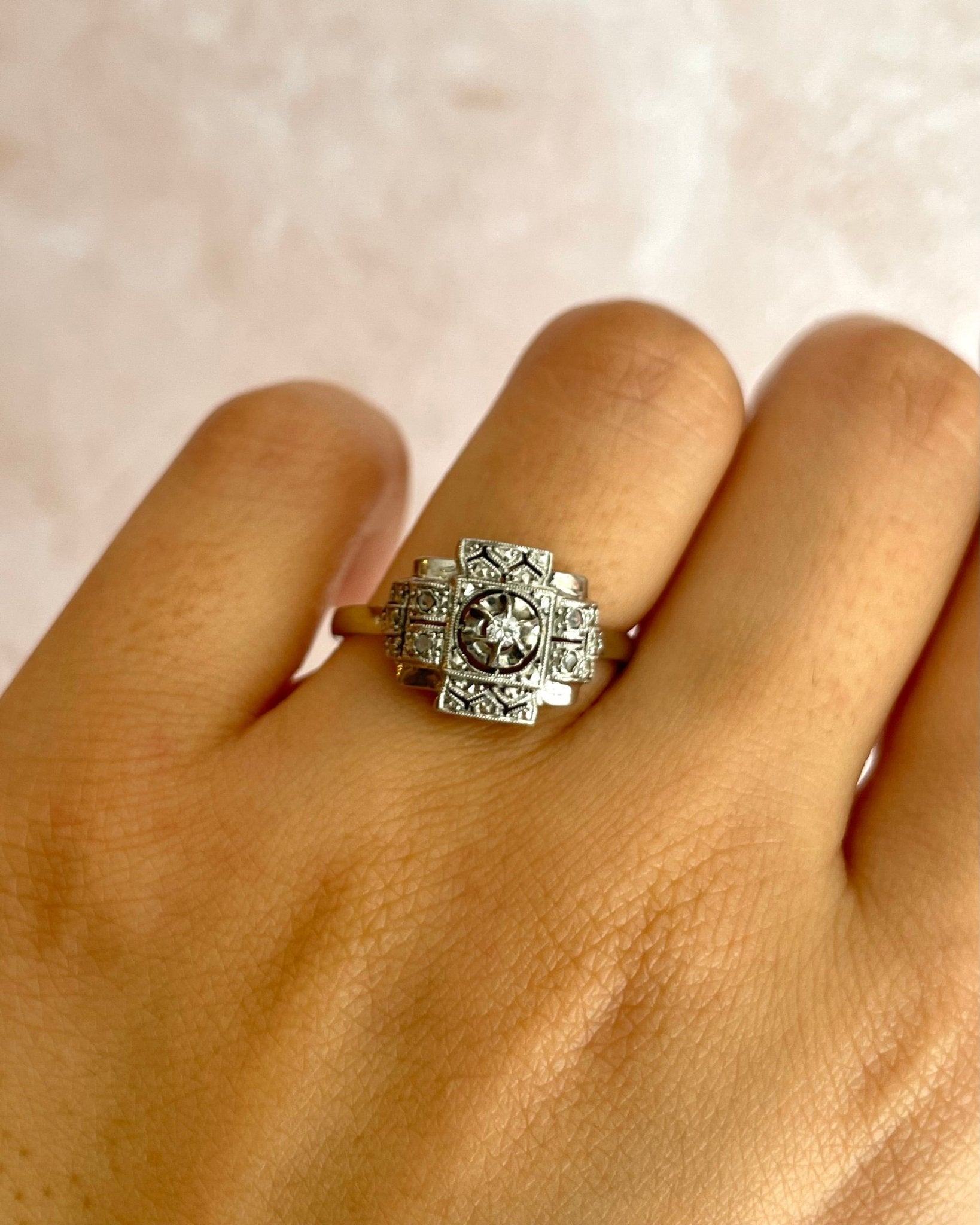 Bague Art - Déco Diamants "Emma" - Elliade Paris