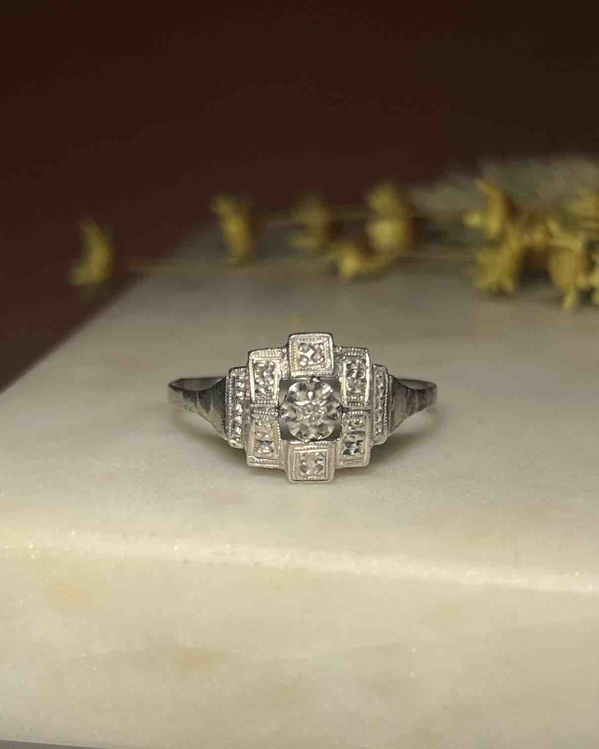 Bague Art - Déco Diamants "Gaella" - Elliade Paris