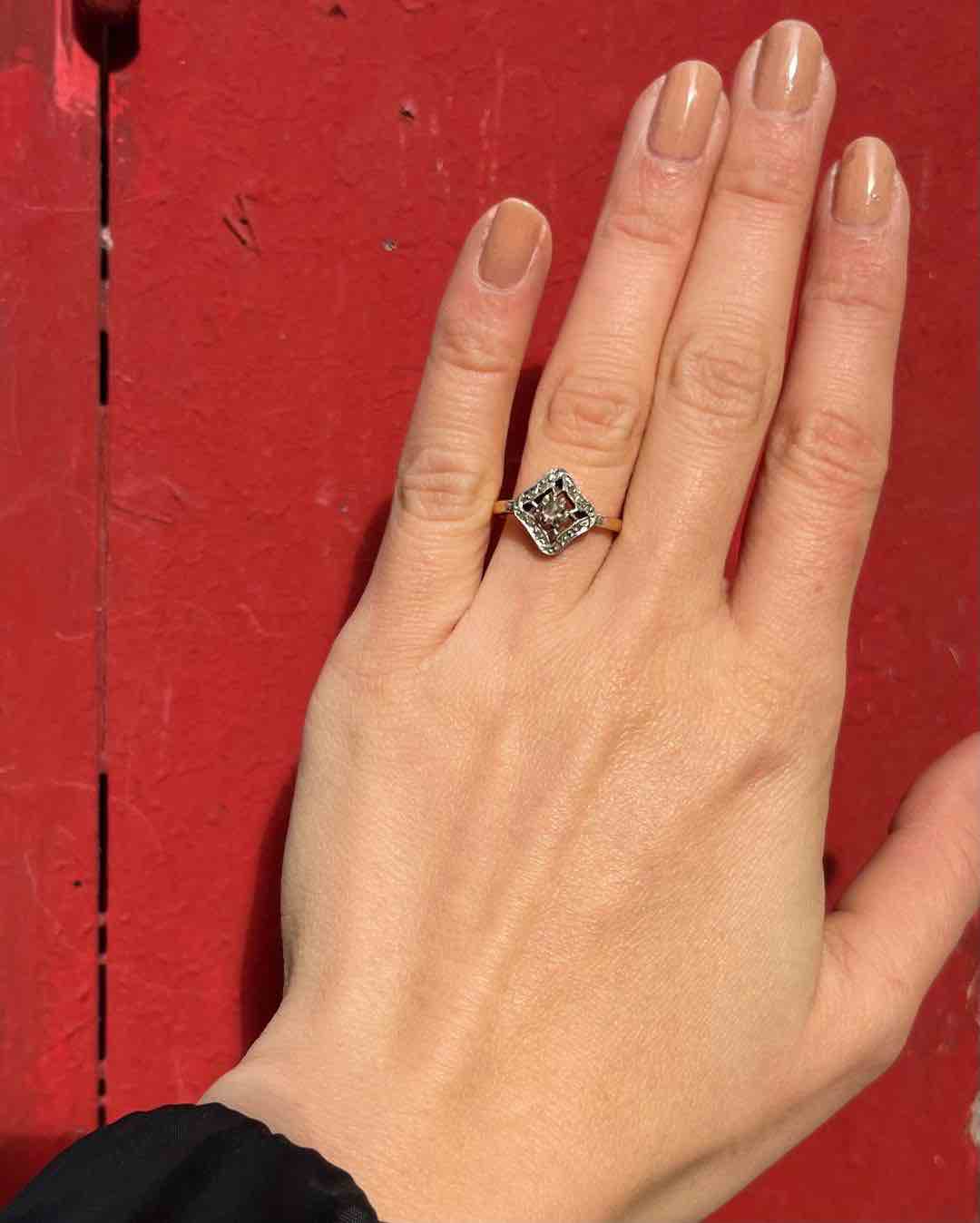 Bague Art - déco diamants "Gine" - Elliade Paris