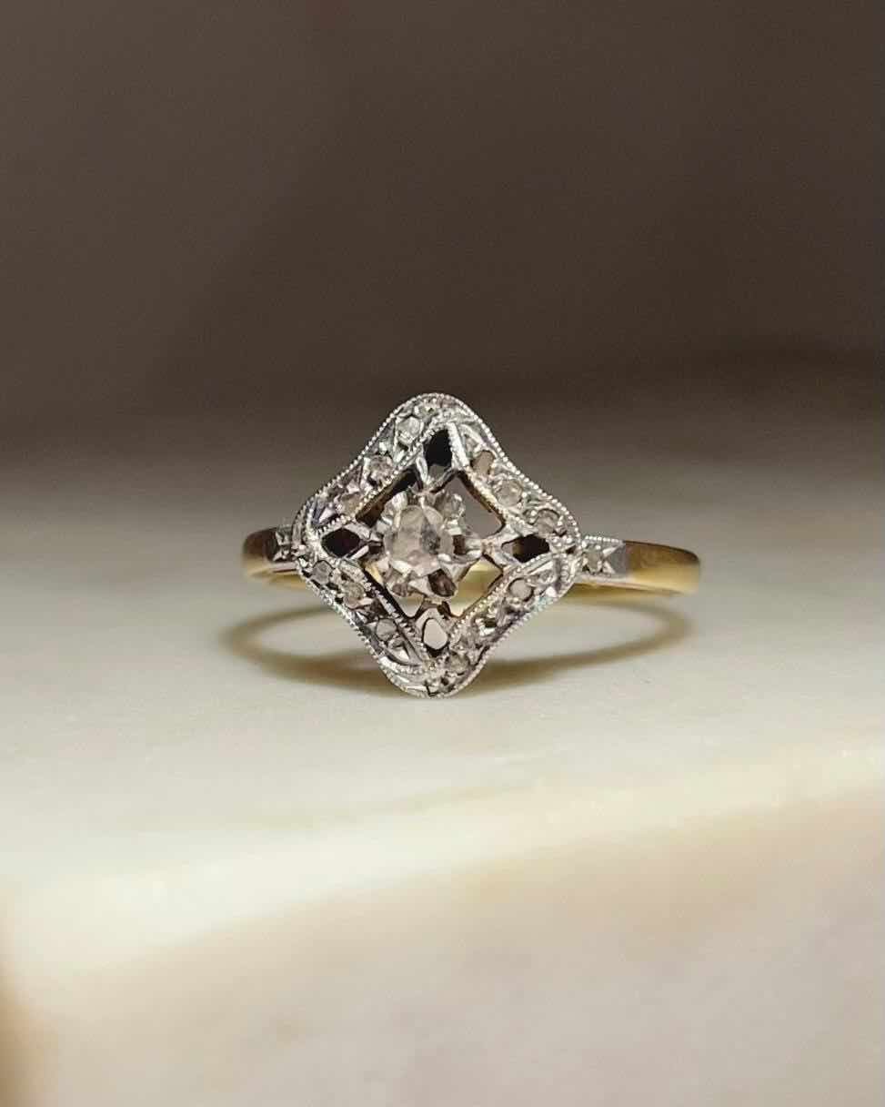 Bague Art - déco diamants "Gine" - Elliade Paris