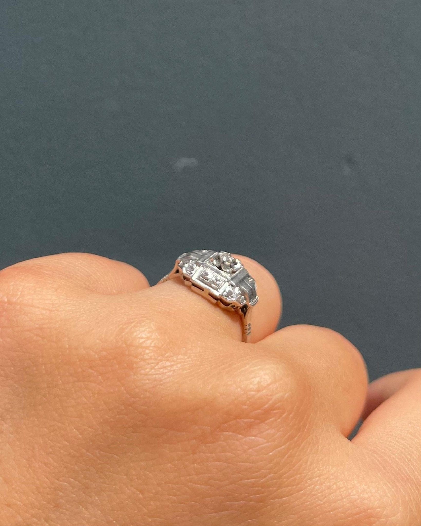 Bague Art - Déco Diamants "Goldie" - Elliade Paris