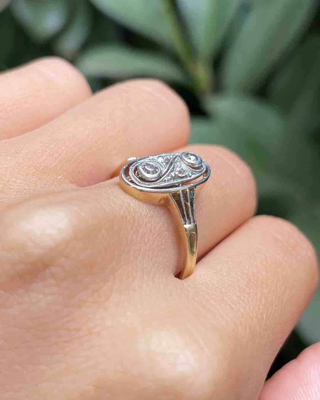 Bague Art - Déco Diamants "Héloise" - Elliade Paris