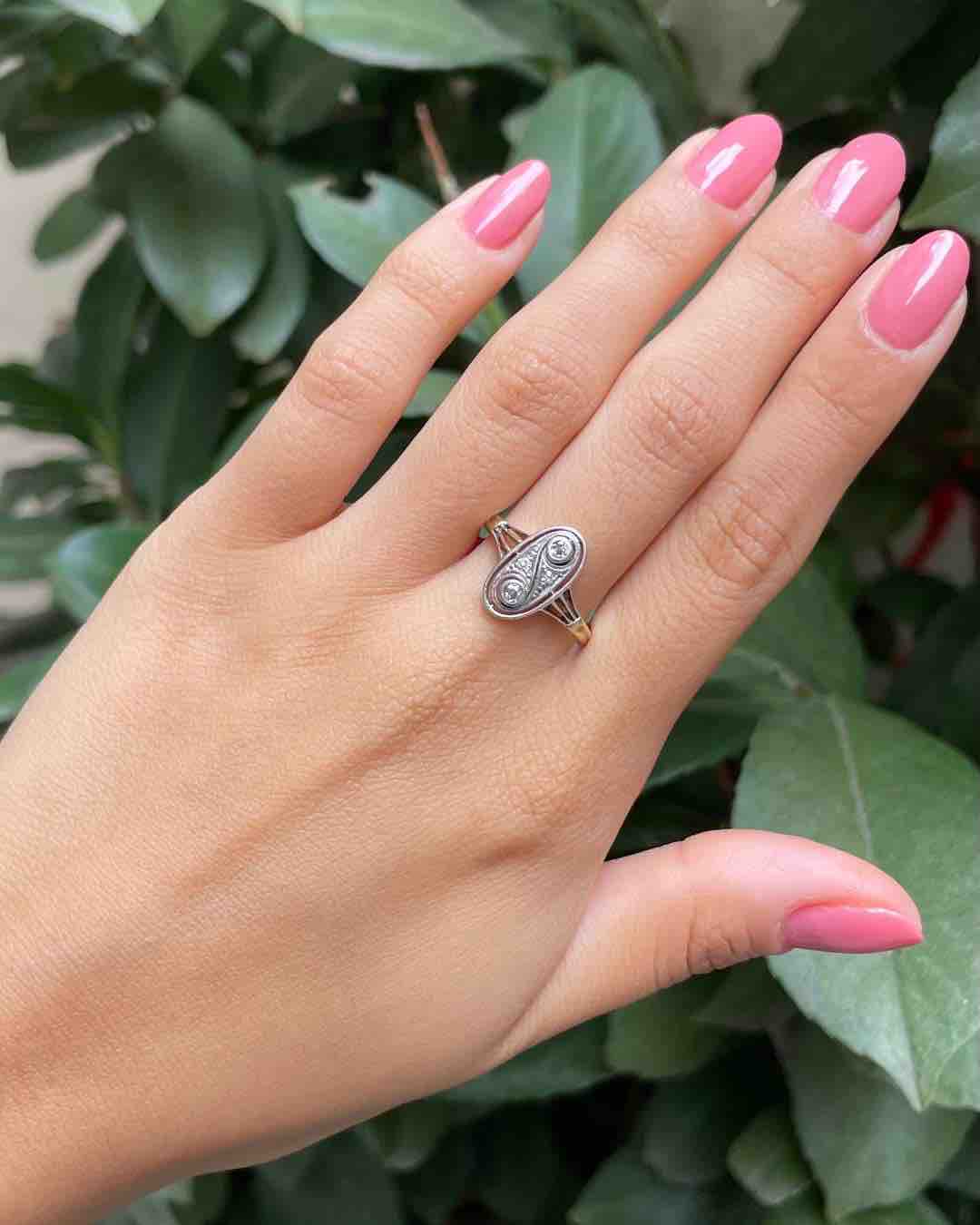 Bague Art - Déco Diamants "Héloise" - Elliade Paris
