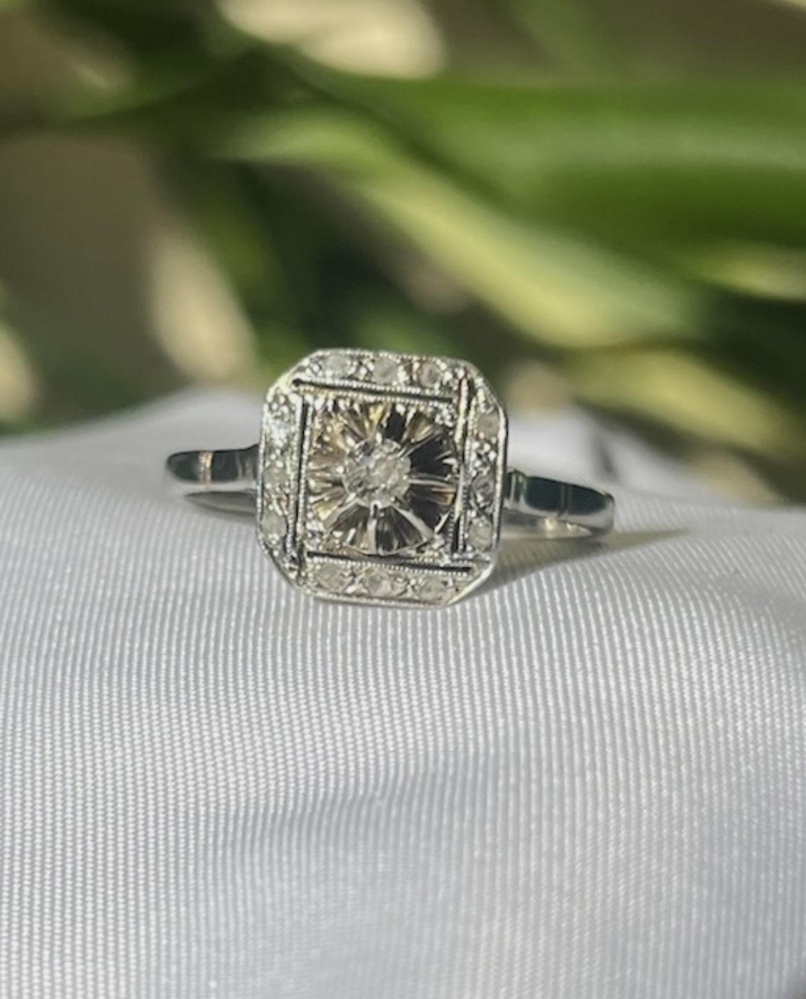 Bague art déco diamants "Ily" - Elliade Paris