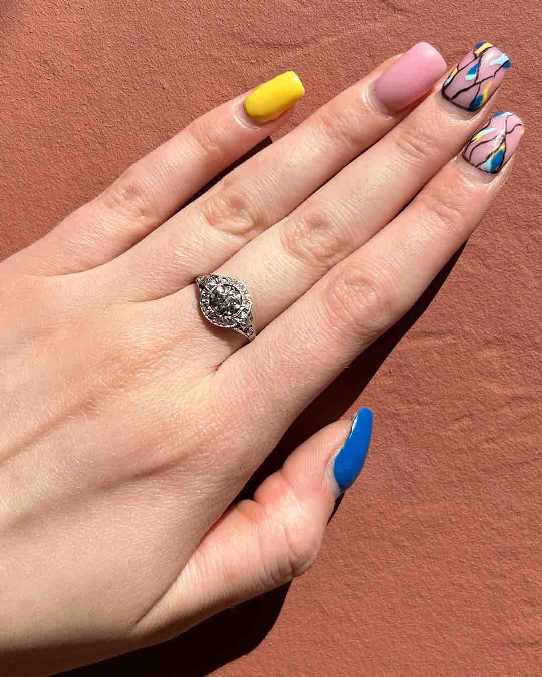 Bague Art - déco Diamants "Justine" - Elliade Paris