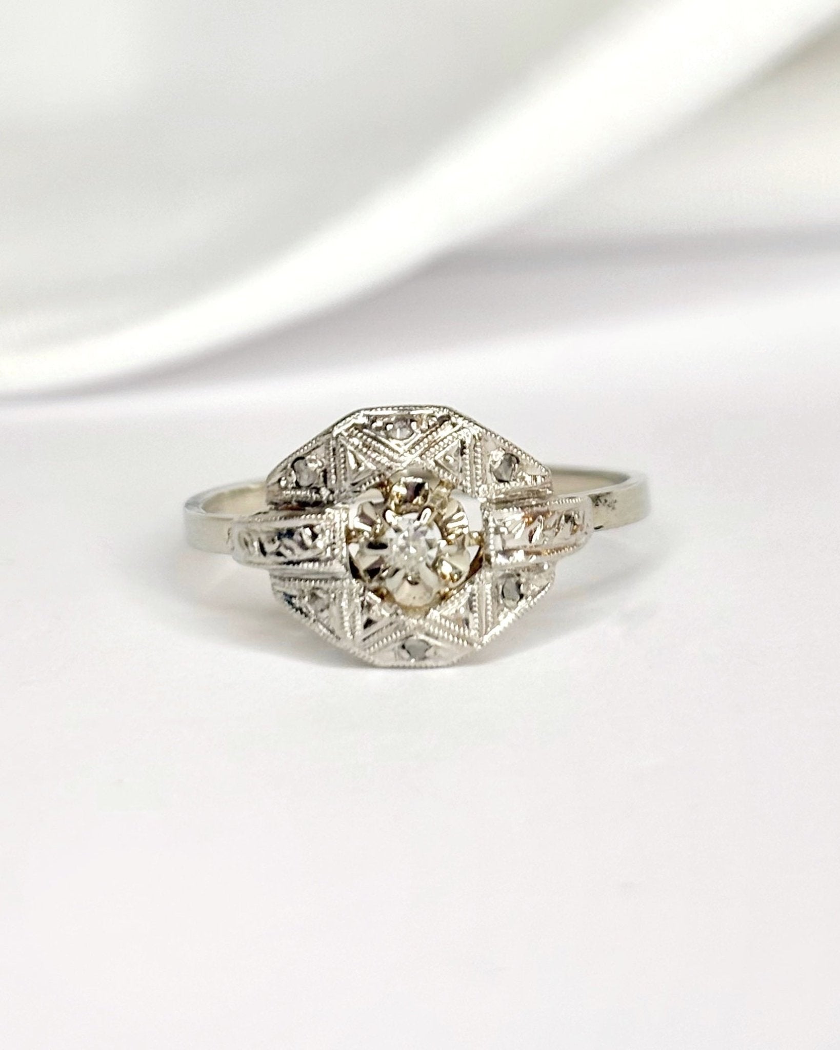Bague Art - Déco Diamants "Leona" - Elliade Paris