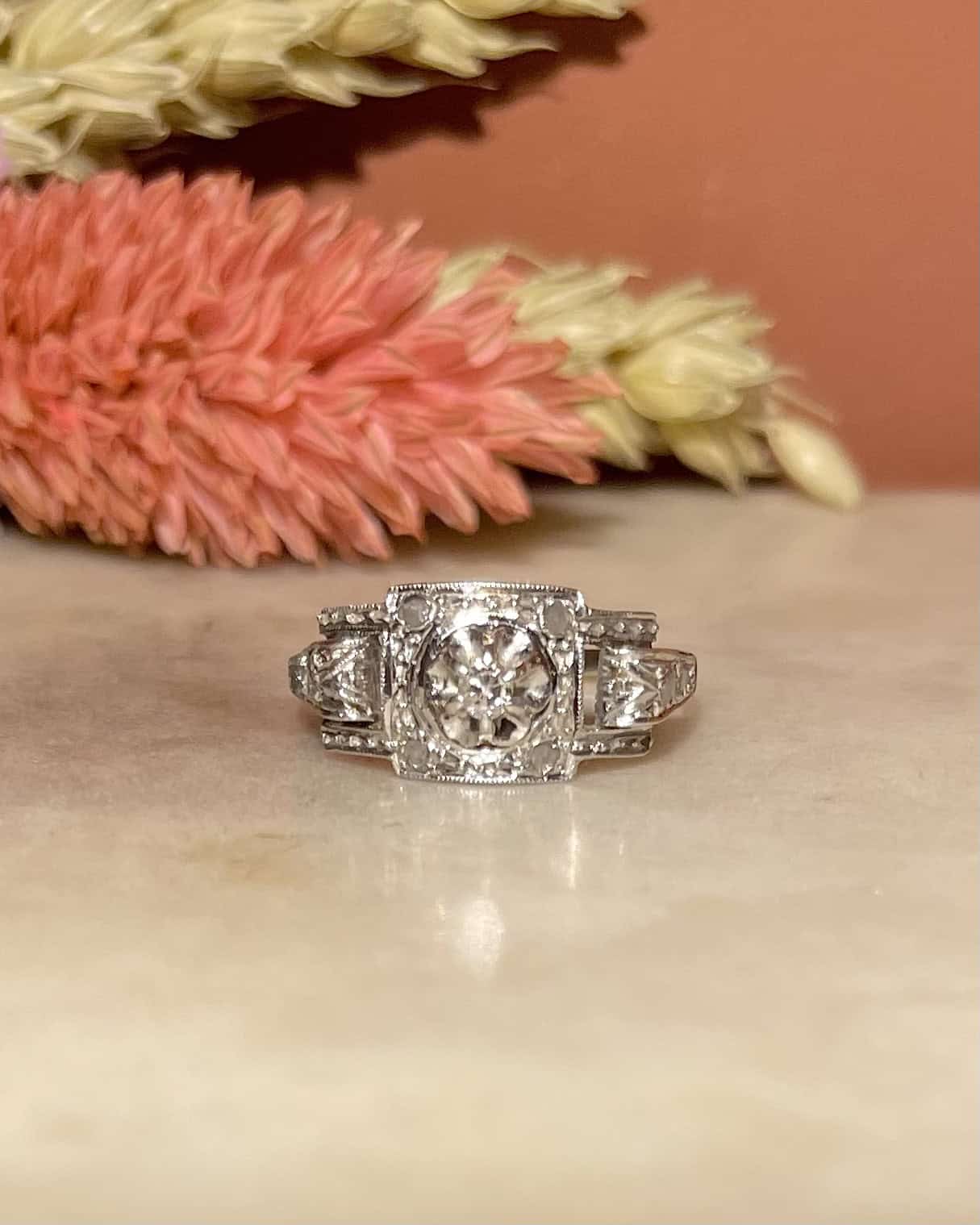 Bague Art - Déco Diamants "Maïssane" - Elliade Paris