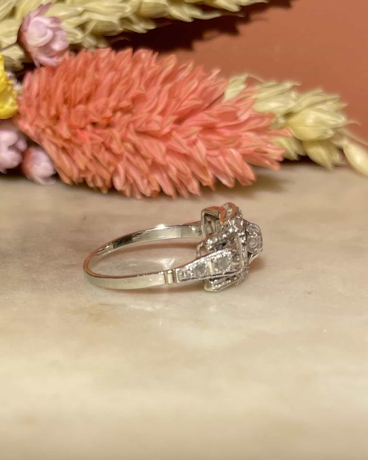 Bague Art - Déco Diamants "Maïssane" - Elliade Paris