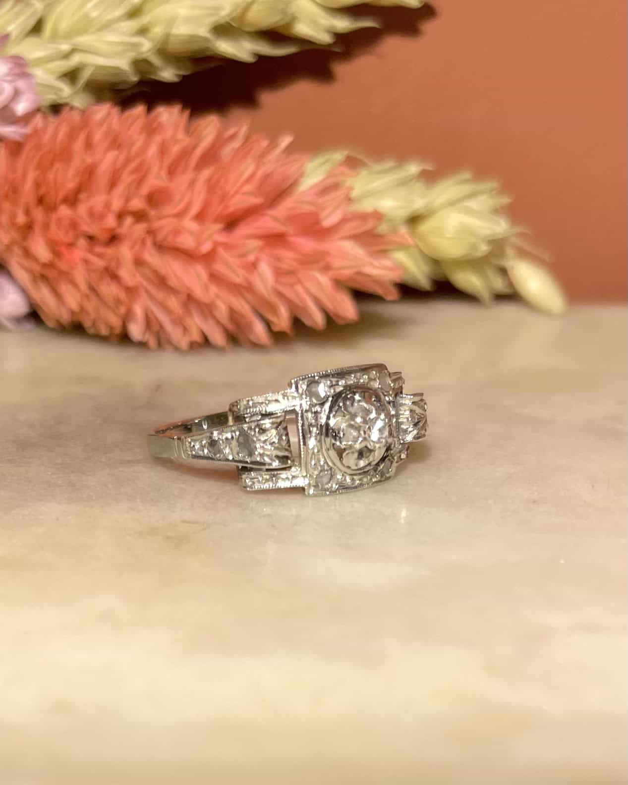 Bague Art - Déco Diamants "Maïssane" - Elliade Paris