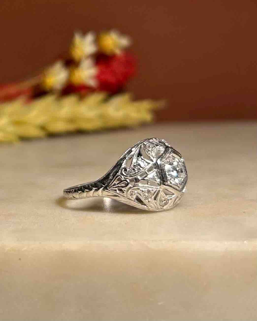 Bague Art - déco Diamants "Sharon" - Elliade Paris