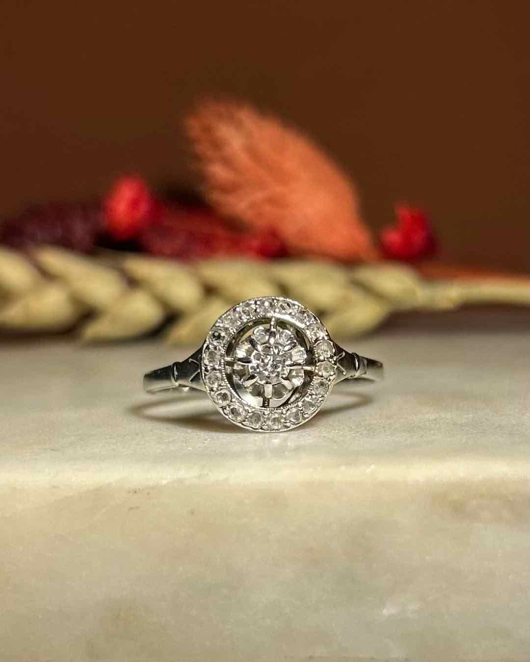 Bague Art - déco diamants "Solange" - Elliade Paris