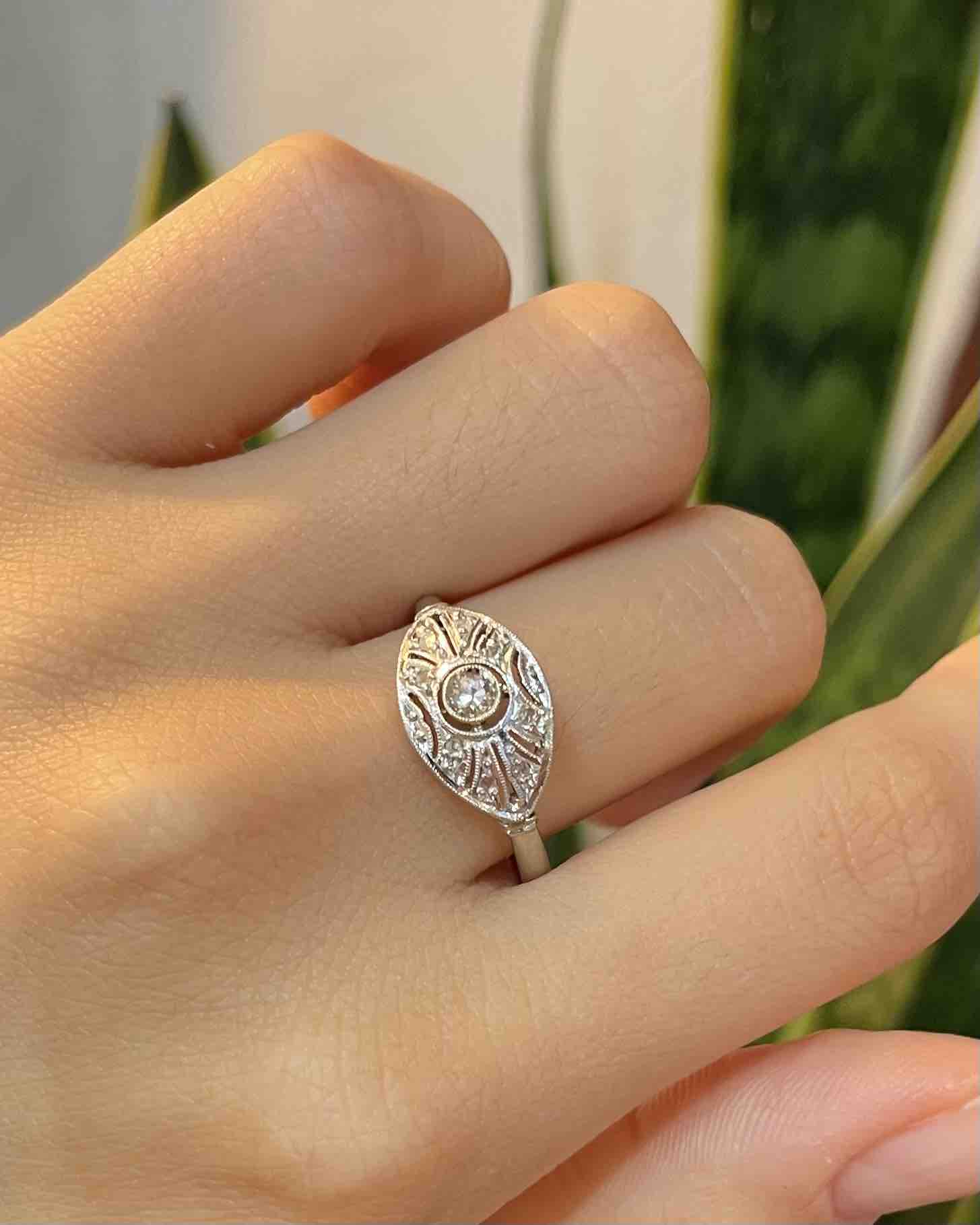 Bague Art - Déco Diamants "Swan" - Elliade Paris